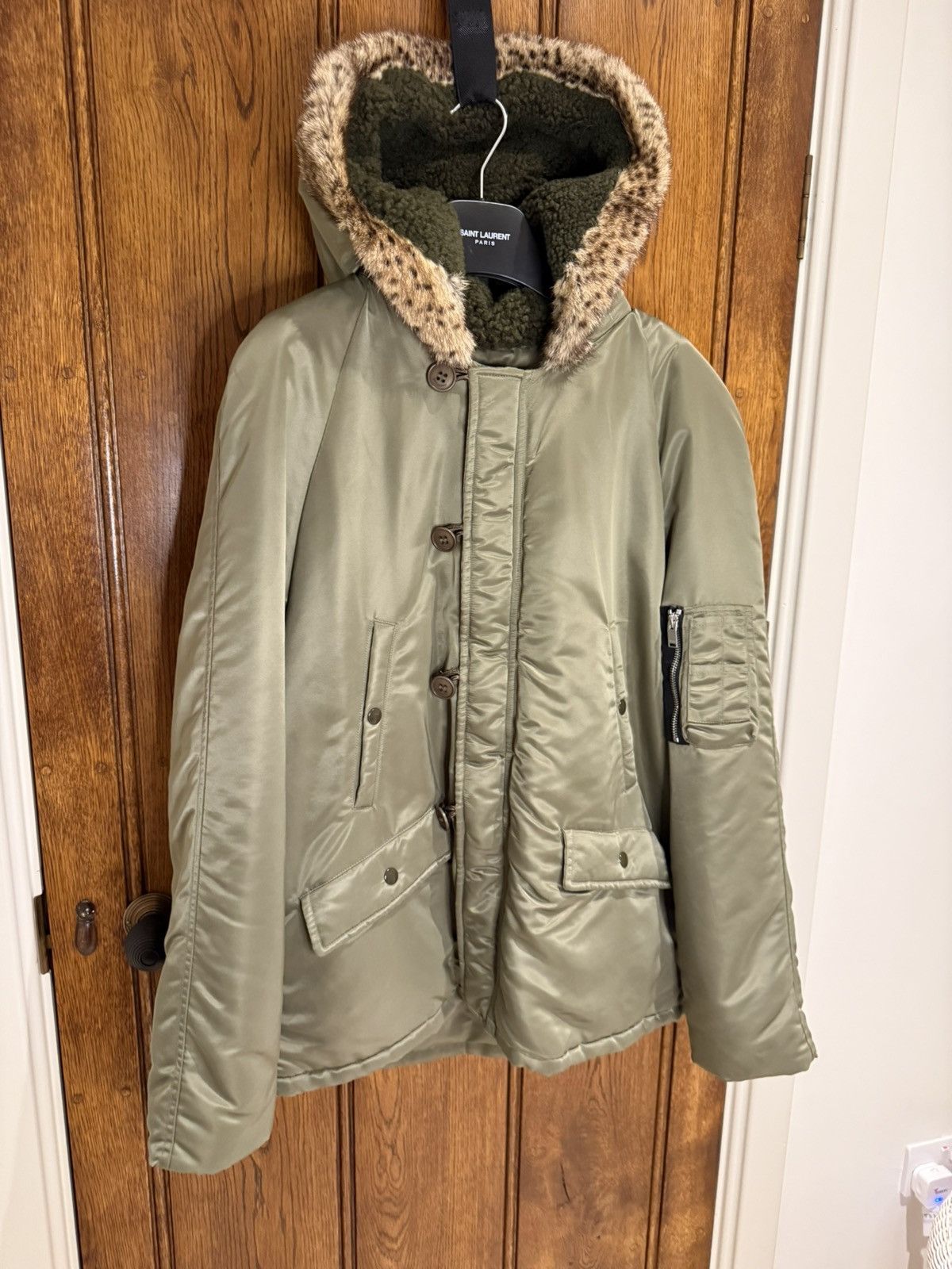 Saint Laurent Paris FW15 Saint Laurent fur hoodie MA-1 parka coat Hedi Slimane Size US L / EU 52-54 / 3 - 1 Thumbnail