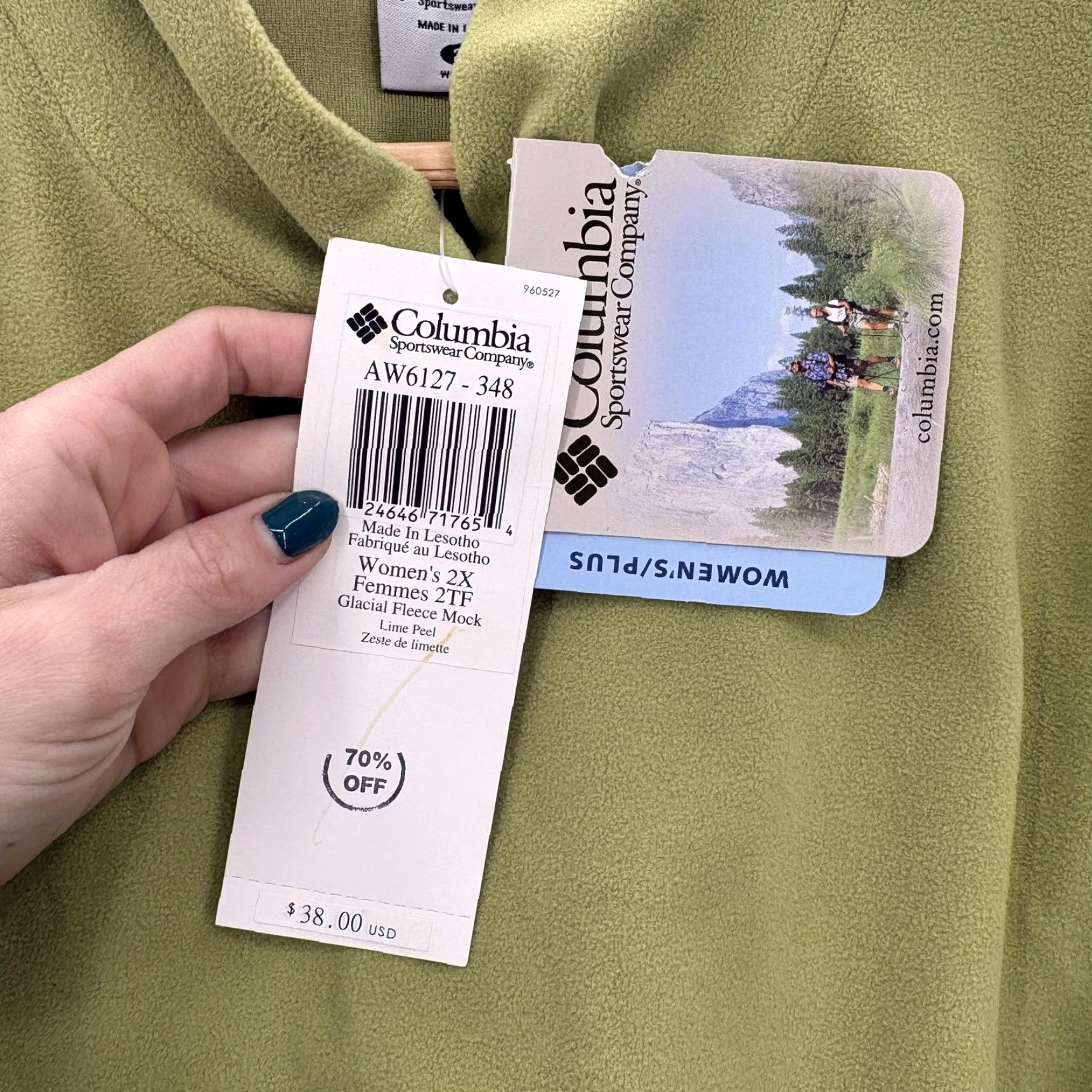 Vintage Columbia Glacial Fleece Mock Pullover Womens 2X Green Lightweight Long Sleeve Plus Size Mock Neck Pullover Womens Clothing Coluia Size XXL / US 16-18 / IT 52-54 - 5 Thumbnail