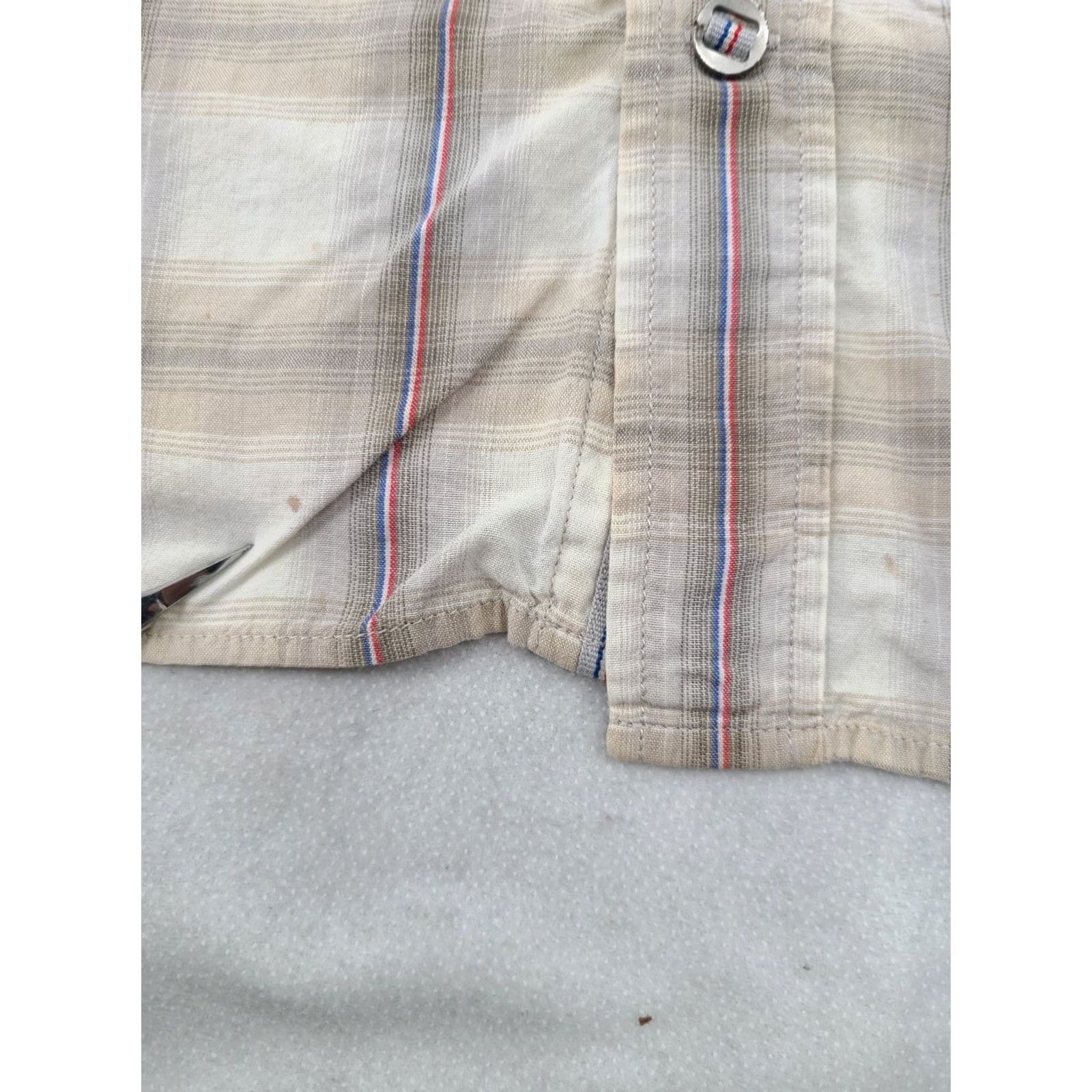 Diesel Diesel Shirt 2XL Beige Plaid Short Sleeve Lightweight Casual Pocket Men Size US XXL / EU 58 / 5 - 4 Thumbnail