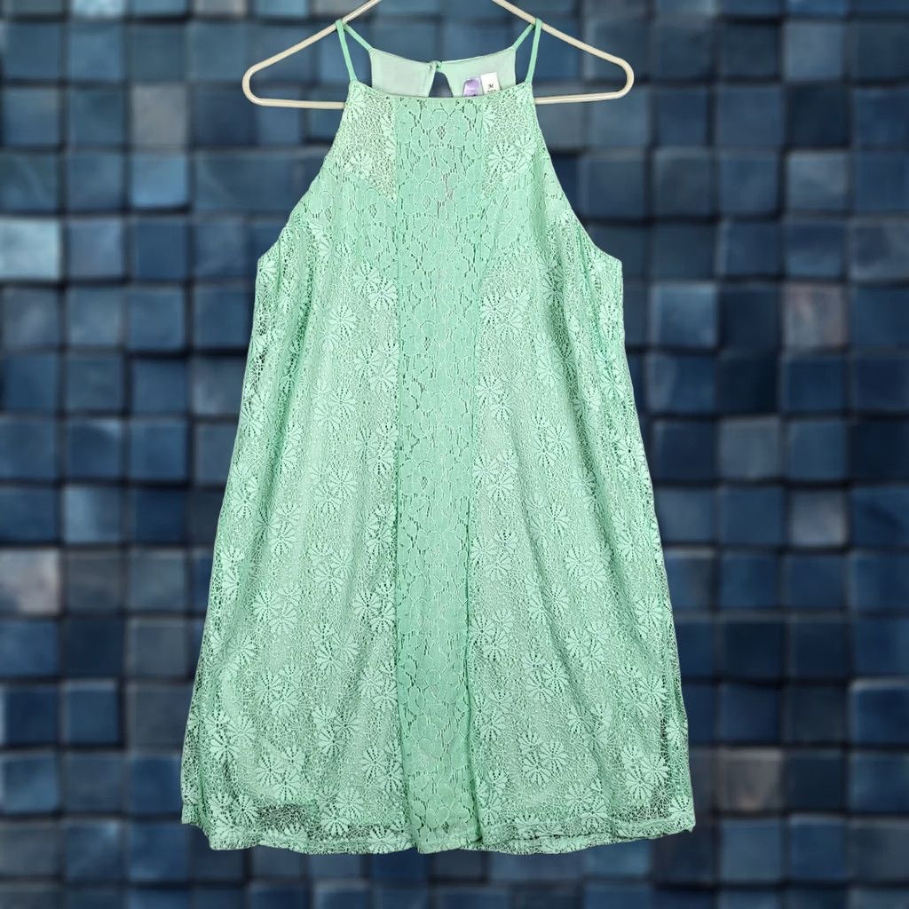 Vintage Francesca’s Women’s dress M Green Lace lined Sleeveless A-Line Cup Cocktail/Party Casual Above the knee Ladies Mens Women’s (adapt) Size M / US 6-8 / IT 42-44 - 1 Thumbnail