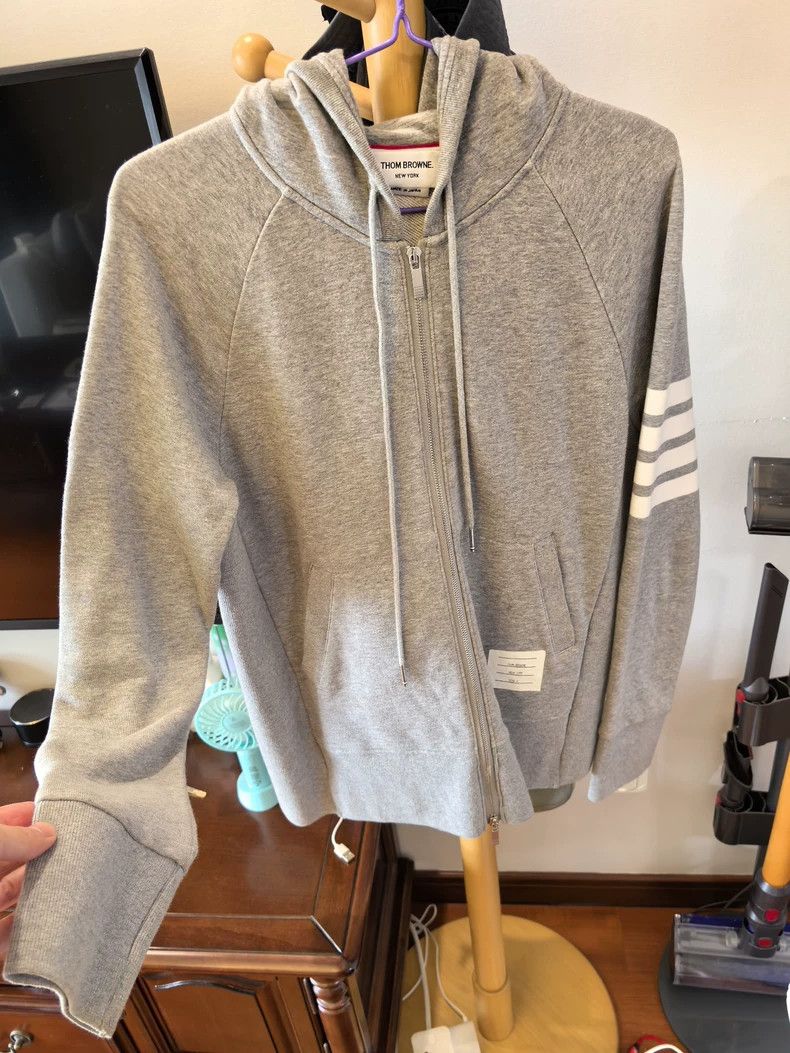Thom Browne Thom Browne size4 Classic four stripe zipper hoodie Size US XL / EU 56 / 4 - 1 Thumbnail