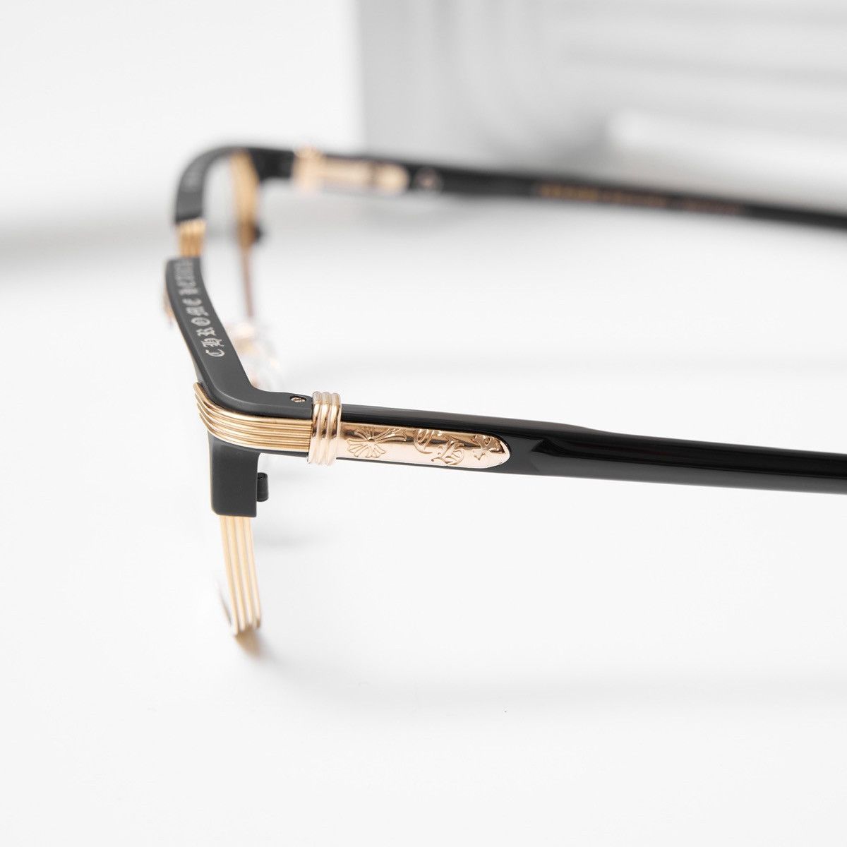 Chrome Hearts CHROME HEARTS BLAZIN MATTE BLACK/GOLD PLATED-BLACK-PLASTIC GLASSES Size ONE SIZE - 3 Thumbnail