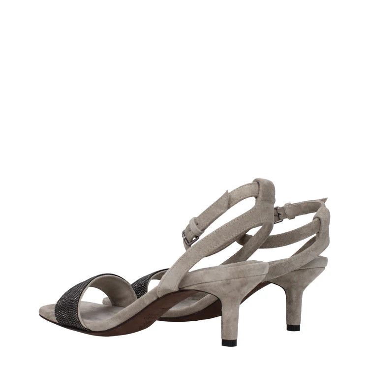 Brunello Cucinelli ob1o1e1024 Suede Sandals in Grey Size US 7 / IT 37 - 4 Thumbnail