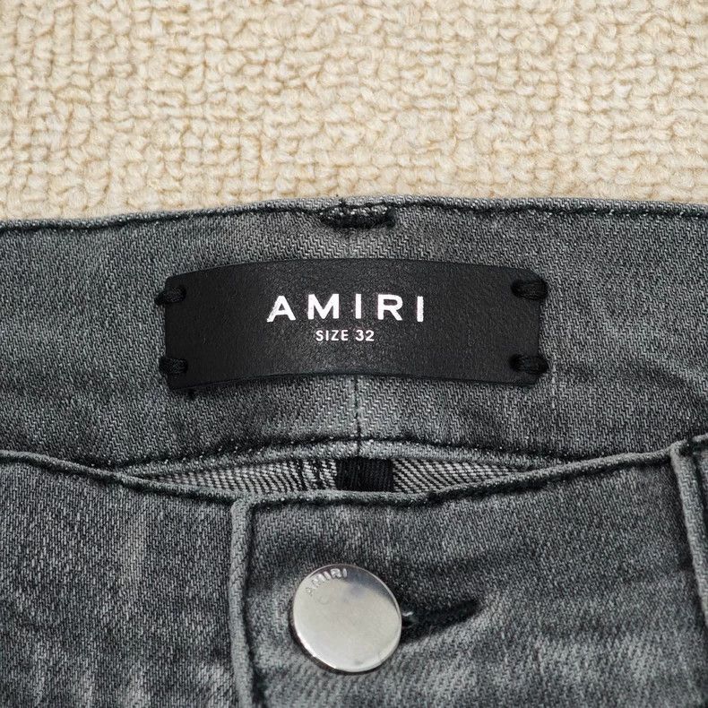 Amiri Amiri Gray knife-cut ripped jeans Size US 32 / EU 48 - 3 Thumbnail