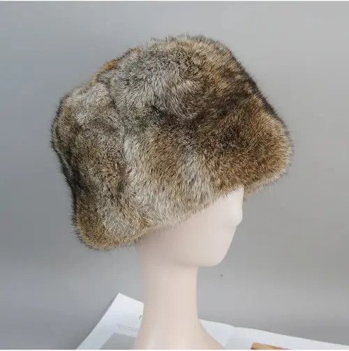 Other Warm Natural Rabbit Fur Bomber Hat Size ONE SIZE - 1 Thumbnail
