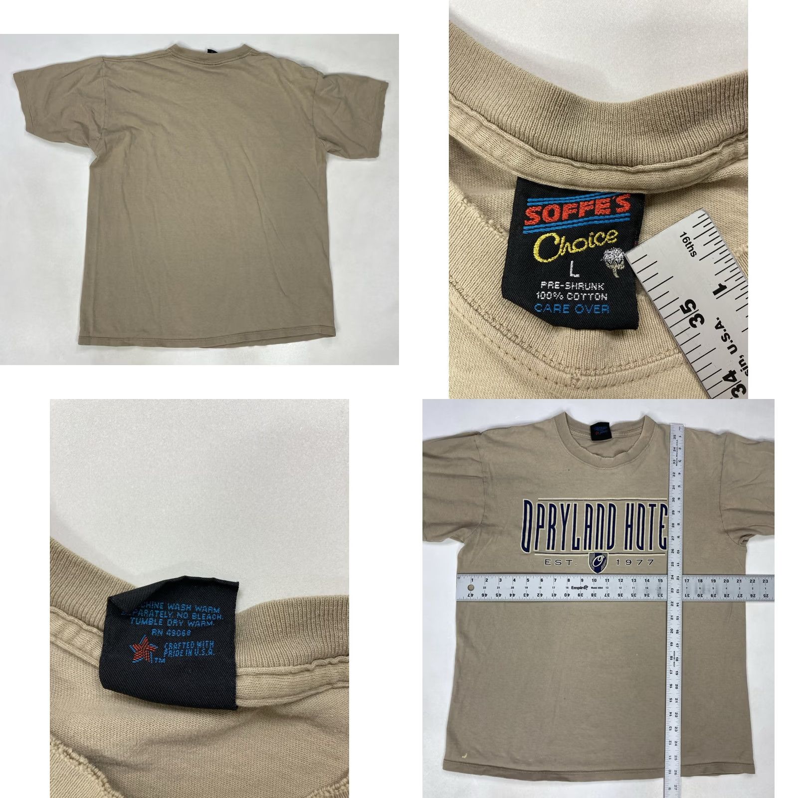 Soffe VINTAGE Soffe Opryland Hotel Graphic T-shirt Men Large Beige USA 90s Single Stitch T-Shirt Mens 90s USA Logo Graphics Size US L / EU 52-54 / 3 - 8 Thumbnail