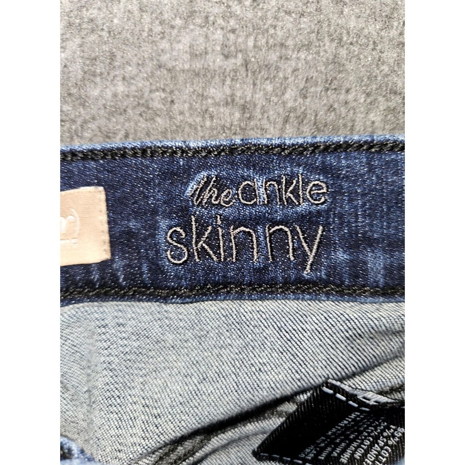 7 For All Mankind 7 For All Mankind Jeans Womens 29 Blue Ankle Skinny Velvet Stripe Stretch Jeans Size 29" - 4 Thumbnail