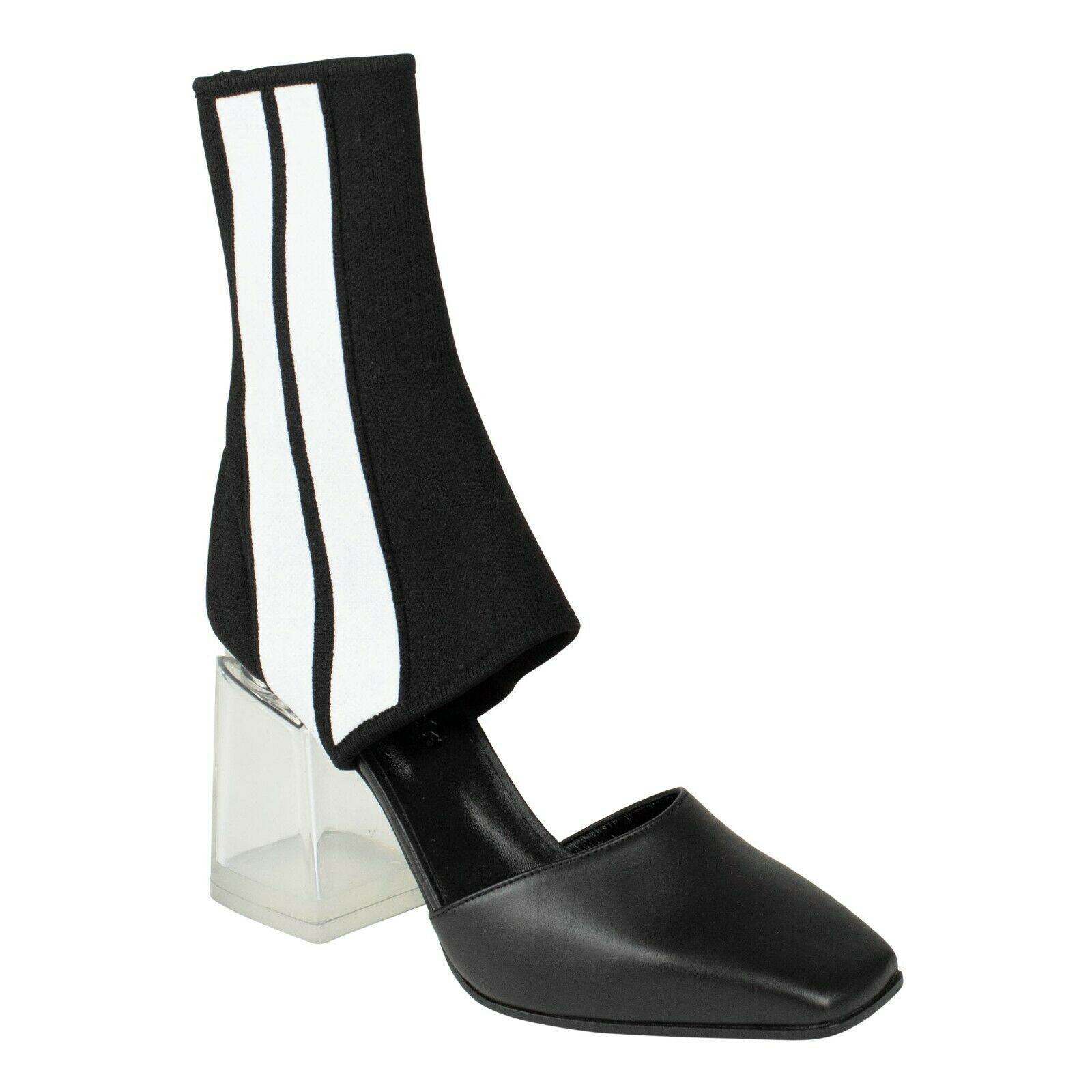 image of Palm Angels Black Sock Stripe Ankle Boots Shoes Size 10 Us 40 Eu, Women's