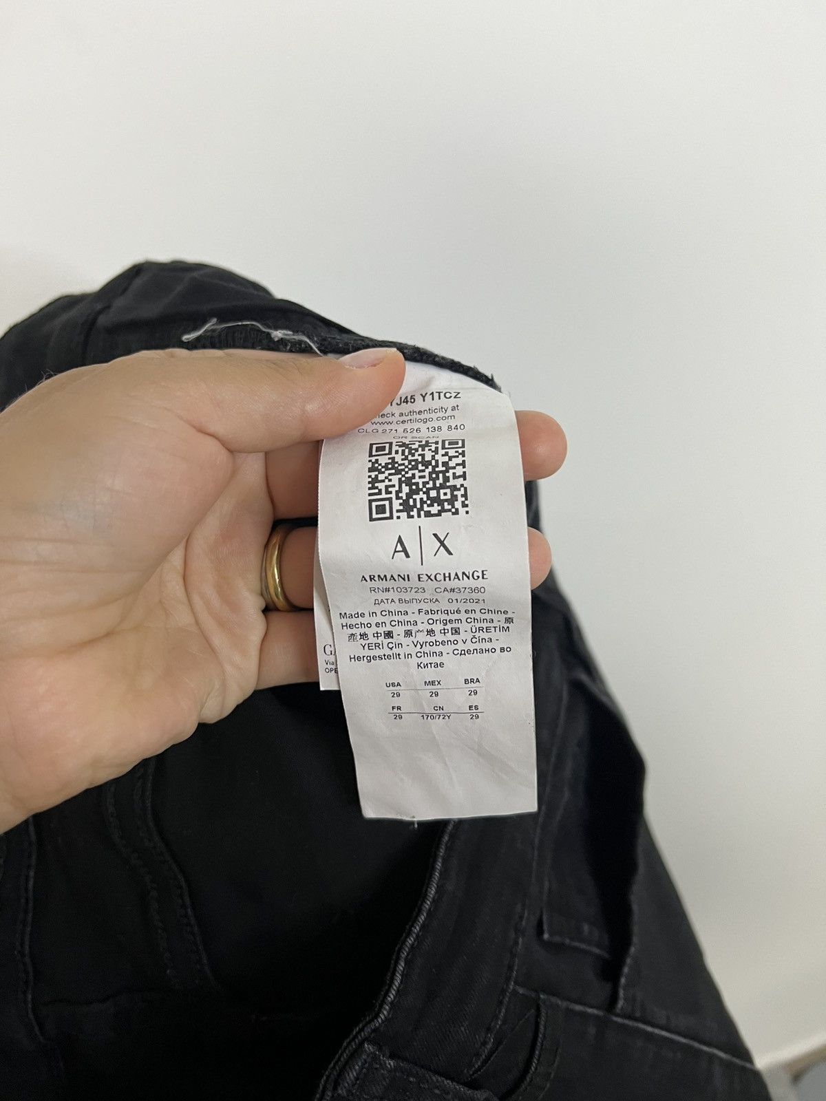 Armani Exchange Armani exchange black denim jeans s Size US 29 - 2 Thumbnail