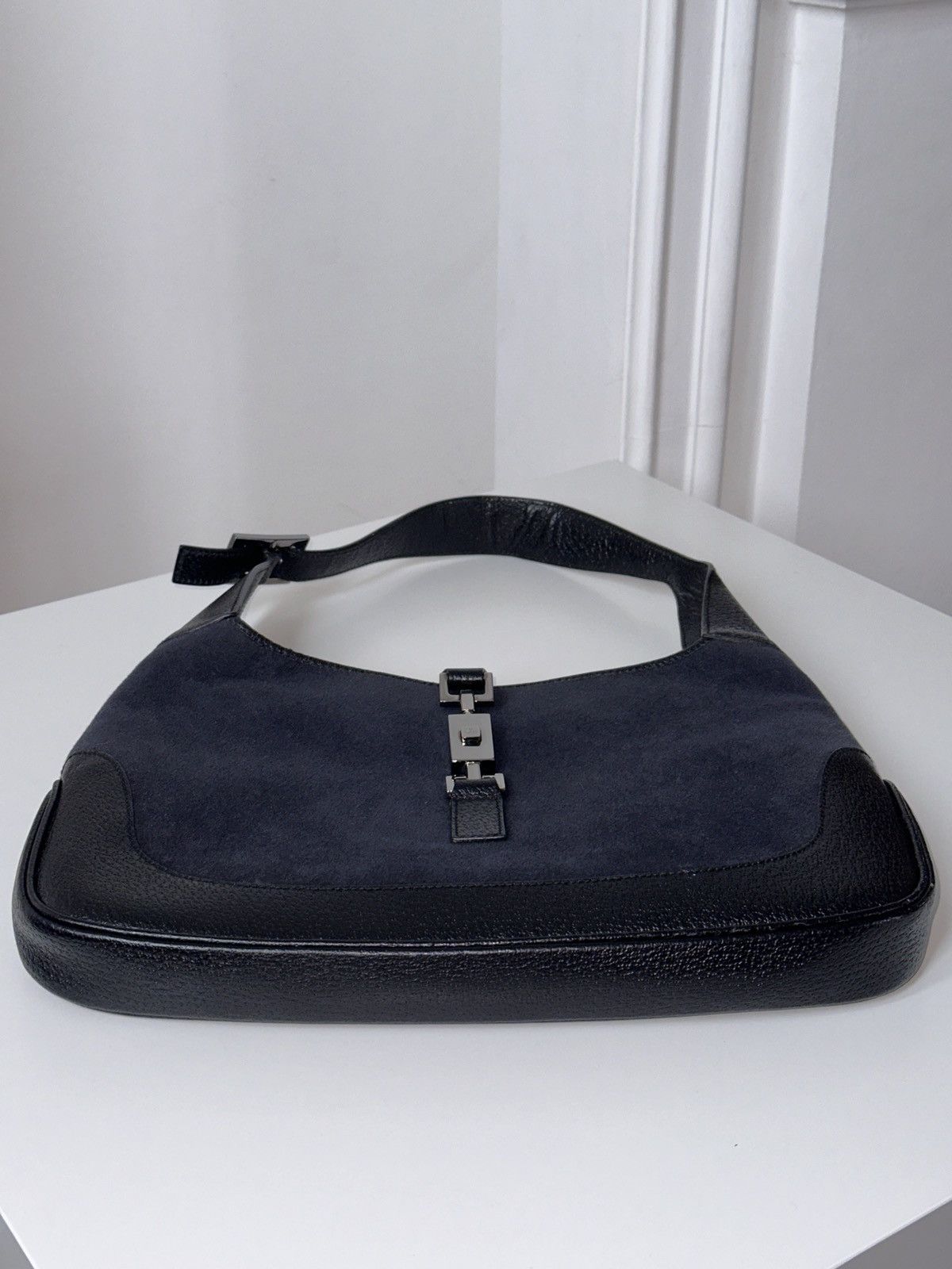 Gucci GUCCI Jackie Bag Wool Leather Black / Navy 001•3306 Size ONE SIZE - 7 Thumbnail