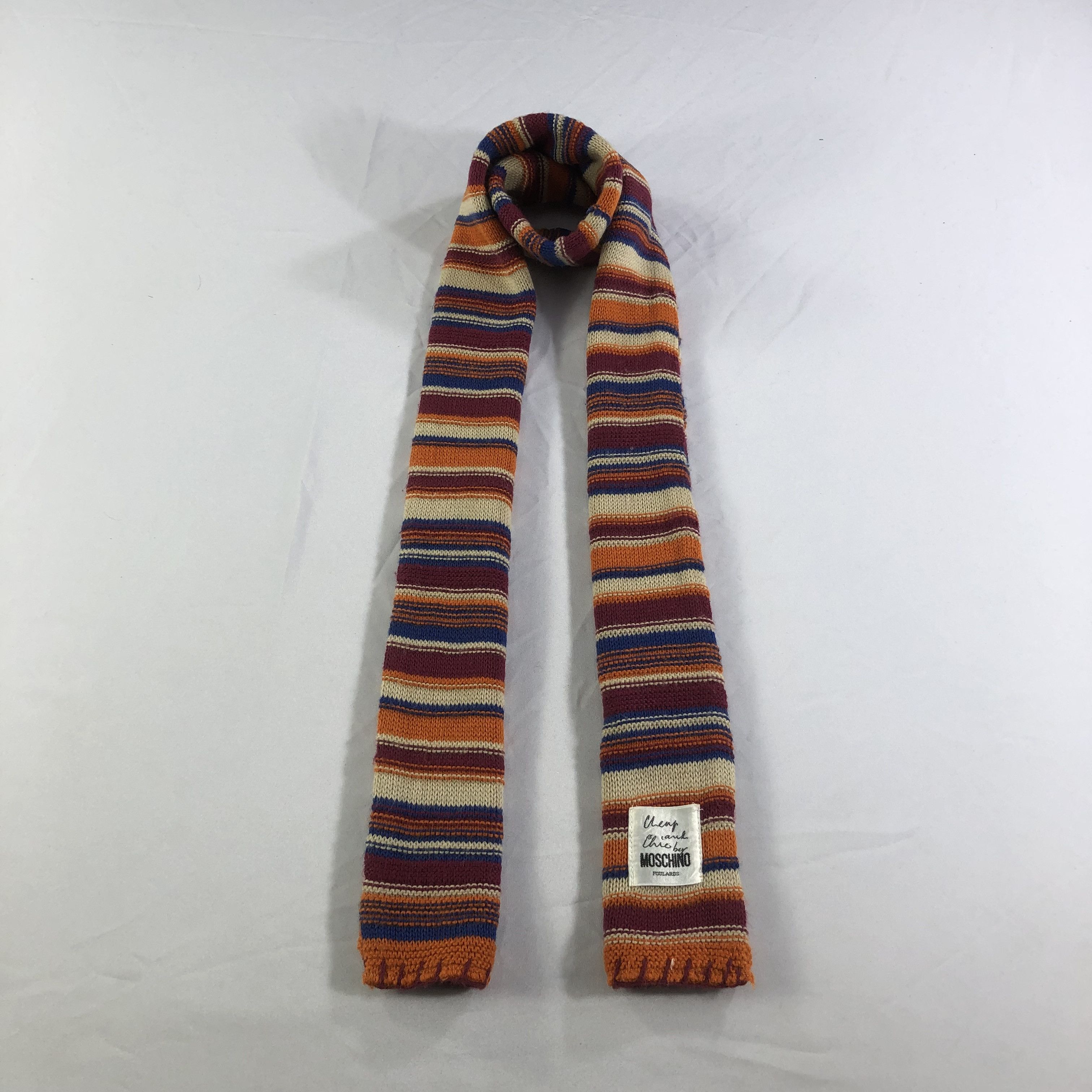 Moschino Moschino Striped Wool Scarf Muffler V1535 Size ONE SIZE - 1 Thumbnail