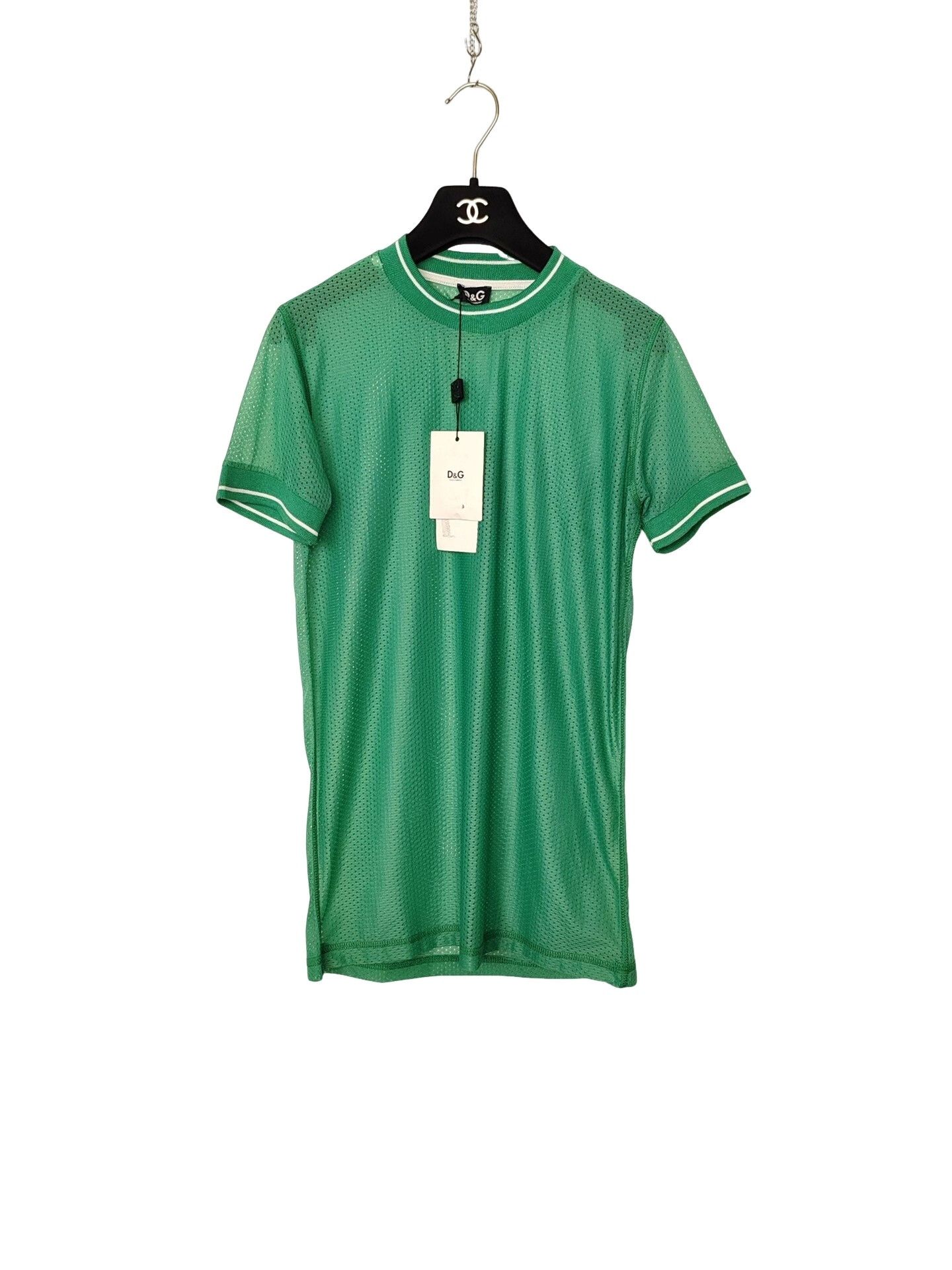 Dolce & Gabbana D&G Mesh Green Jersey T-Shirt Size XS Size US XS / EU 42 / 0 - 1 Thumbnail