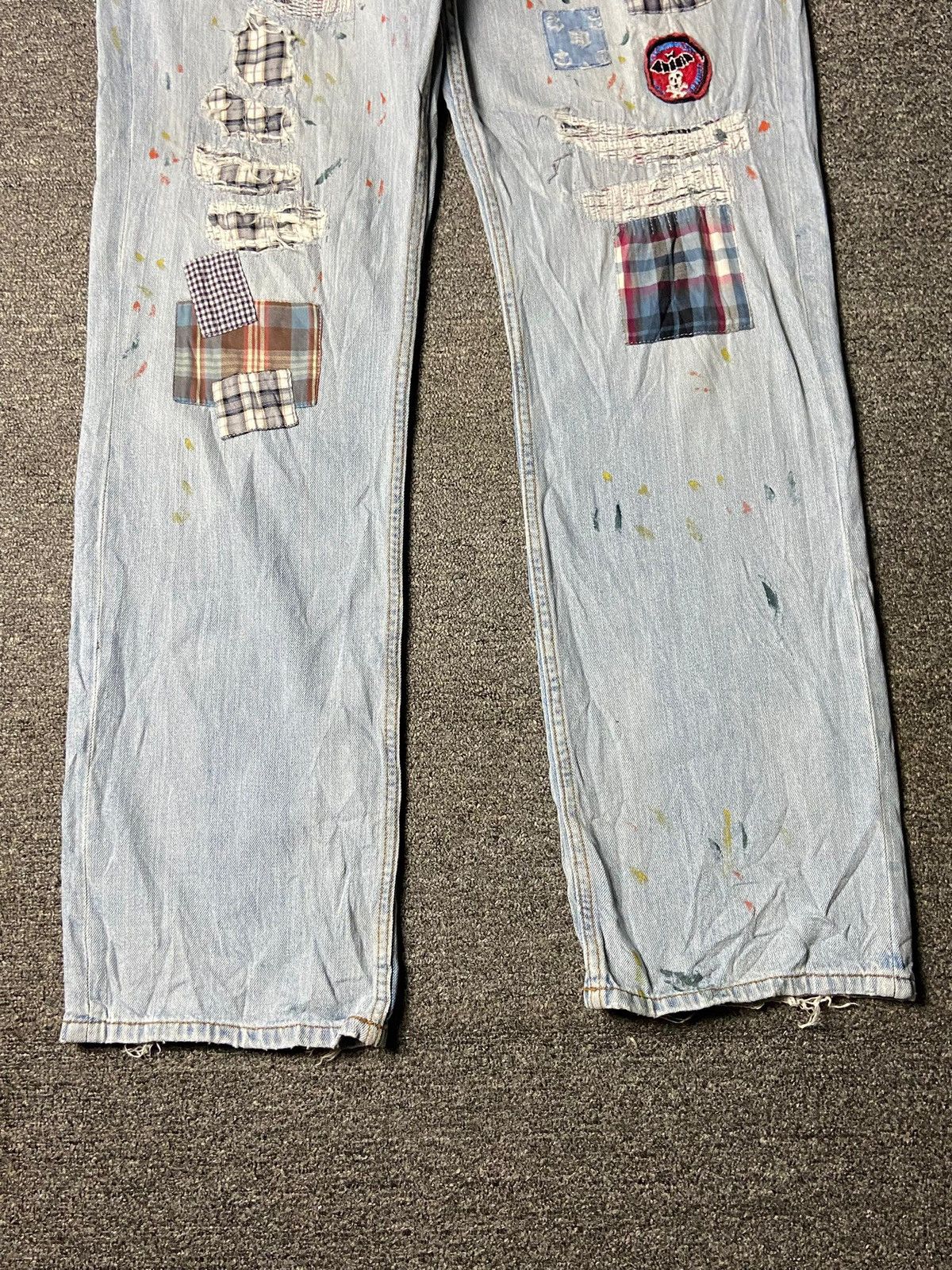 Japanese Brand ILLS Brand Custom Patchwork Denim Jeans (157) Size US 34 / EU 50 - 9 Thumbnail