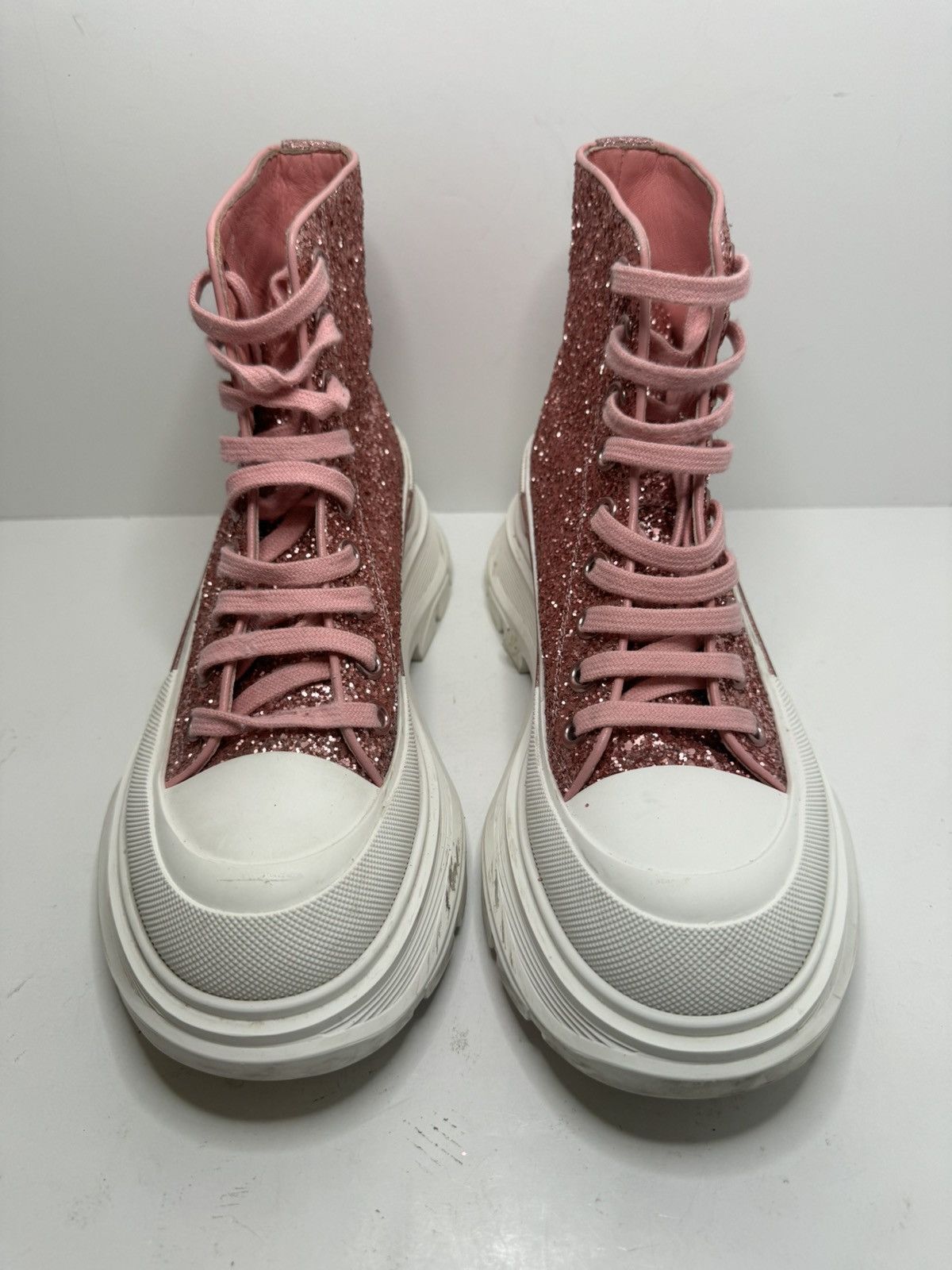 Alexander McQueen Alexander Mcqueen Tread Women’s Sneaker Pink Glitter Size US 7 / IT 37 - 3 Thumbnail
