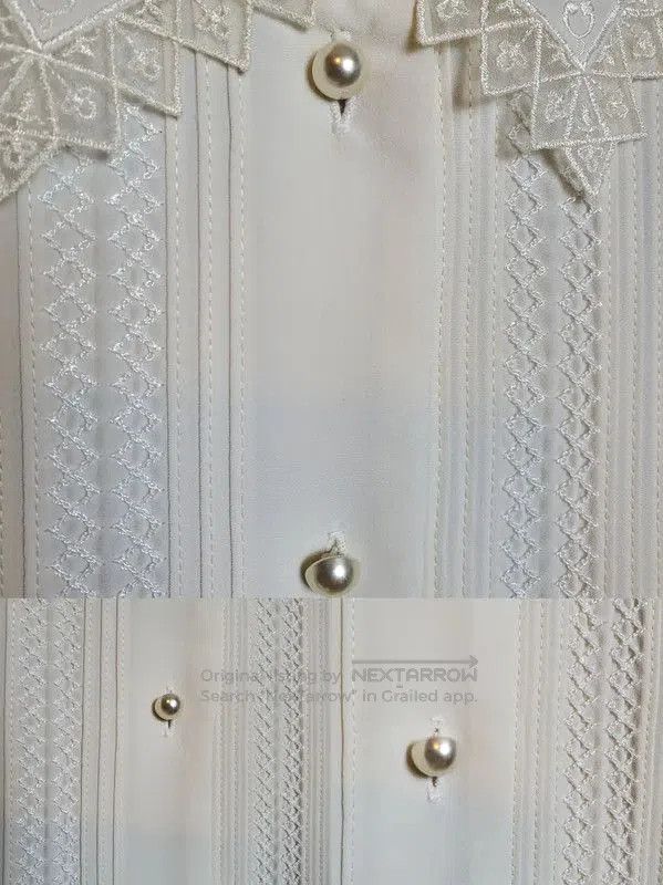 Burberry Burberry Embroidered Lace Long Sleeve Shirt. Size S / US 4 / IT 40 - 6 Thumbnail