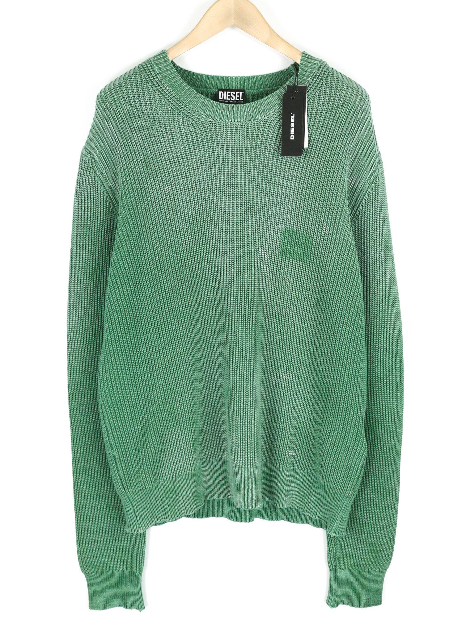 K-KENTUCKY L Washed Crew Knit Green Jumper 40146