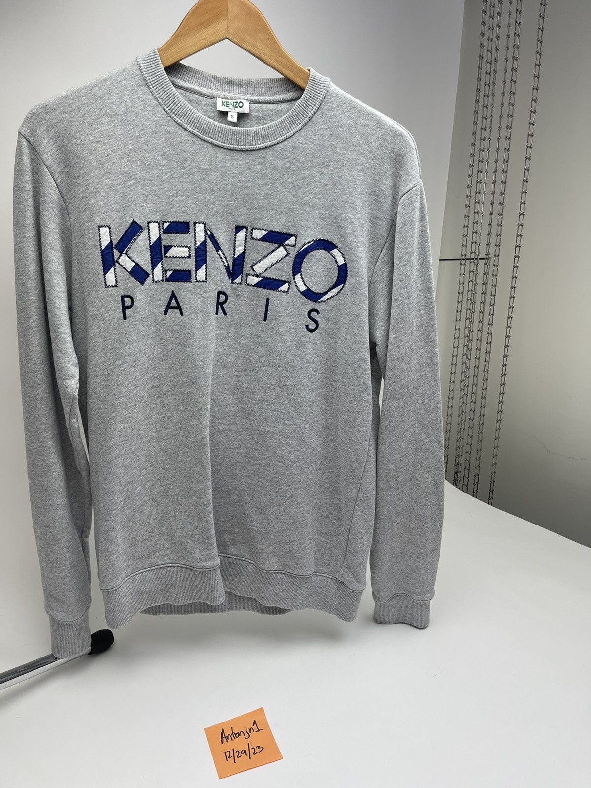 Image of Small Kenzo Fitted Sweatshirt in Grey, Men's