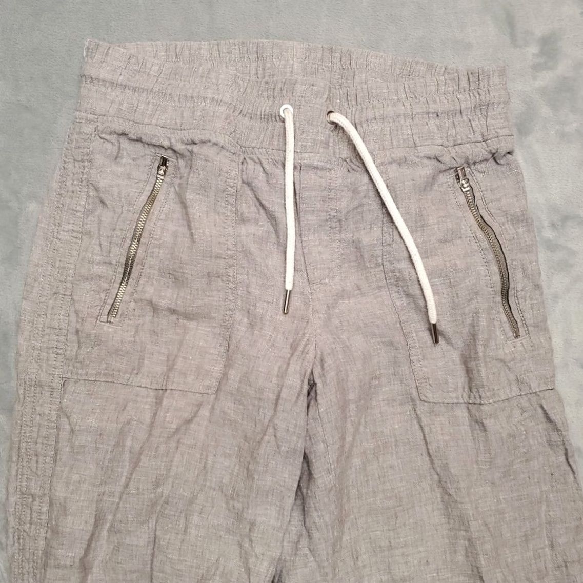 Athleta Athleta Pants Womens 2 Gray 100% Linen Elastic Waist Draw String Athleisure Size 26" / US 2 / IT 38 - 3 Thumbnail