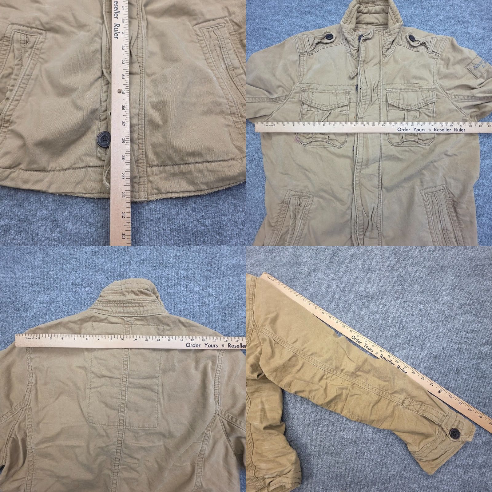 Abercrombie & Fitch Abercrombie & Fitch Military Jacket Men XL Beige Brown Canvas Pocketed Lined Cardigan? (Note: This line is unclear; please confirm style) Size US XL / EU 56 / 4 - 8 Thumbnail