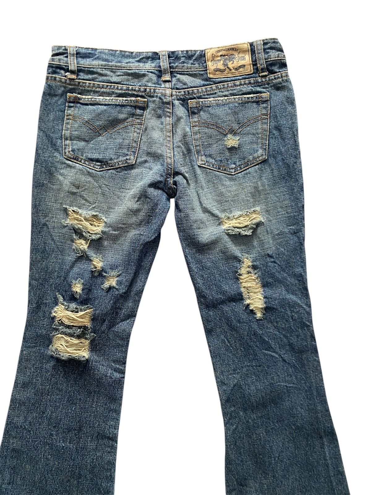If Six Was Nine × Japanese Brand × Le Grande Bleu (L.G.B.) FLARE DISTRESS JEANS JAPAN BRAND RIPPED DESIGN RARE STYLE Size US 30 / EU 46 - 4 Thumbnail