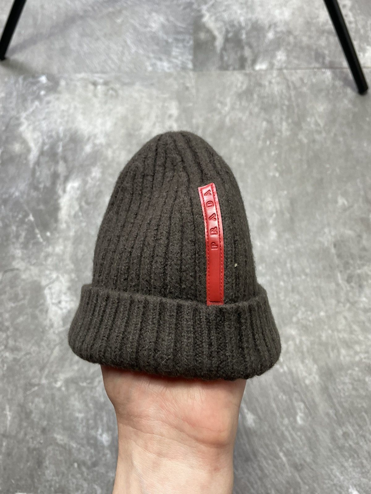 Prada Prada Vintage Wool Beanie Red Tab Logo Hat Size ONE SIZE - 2 Thumbnail