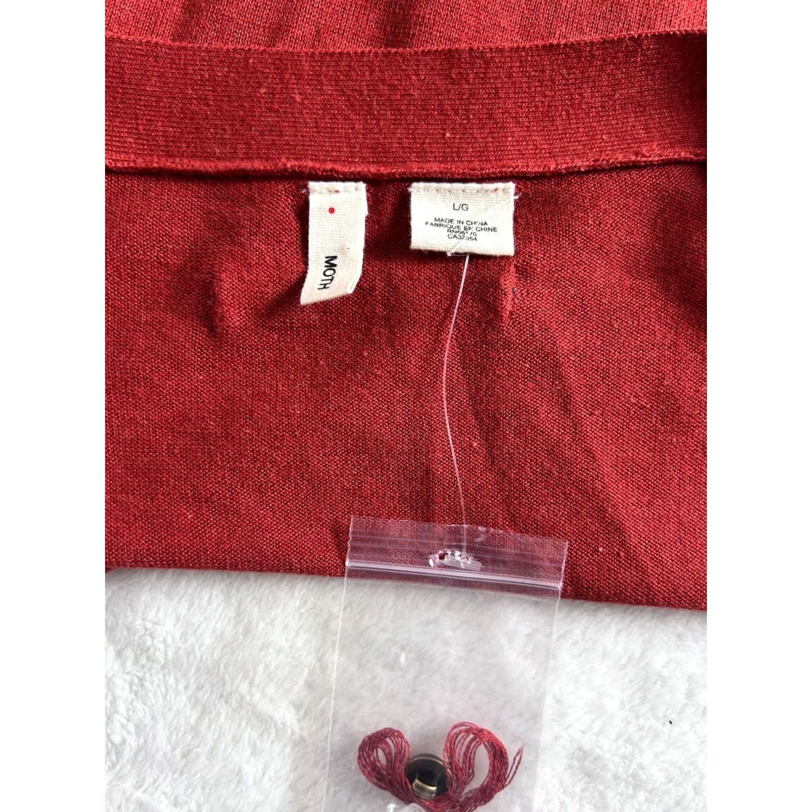 Anthropologie Anthropologie Moth Womens Button-Front Knit Cardigan Sweater Large Red Pockets NWOT Size L / US 10 / IT 46 - 4 Thumbnail