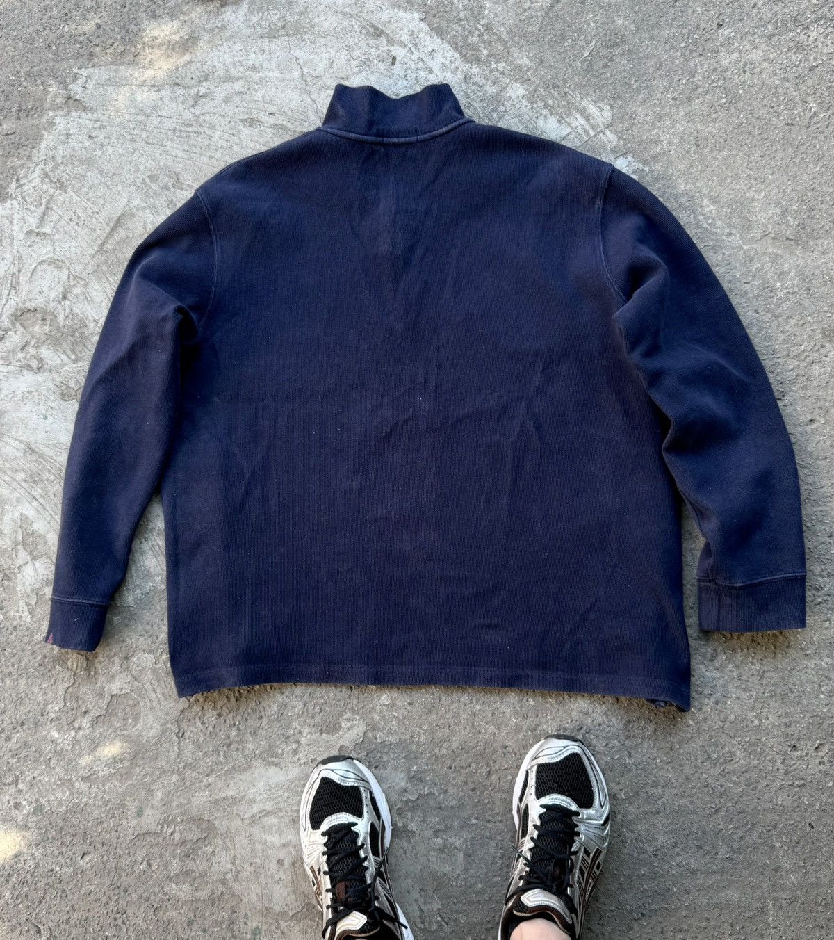 Polo Ralph Lauren Vintage Y2K Polo Ralph Lauren 1/4 Zip Navy Knit Hype Sweater Size US XXL / EU 58 / 5 - 10 Thumbnail