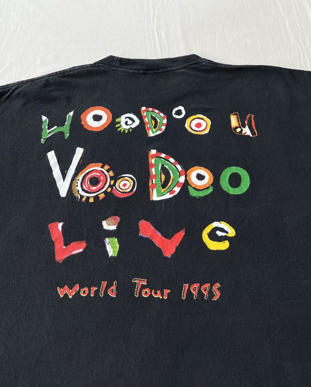 Band Tees Vintage 1995 The Rolling Stones Voodoo Lounge Black T-shirt Size US XL / EU 56 / 4 - 13 Thumbnail