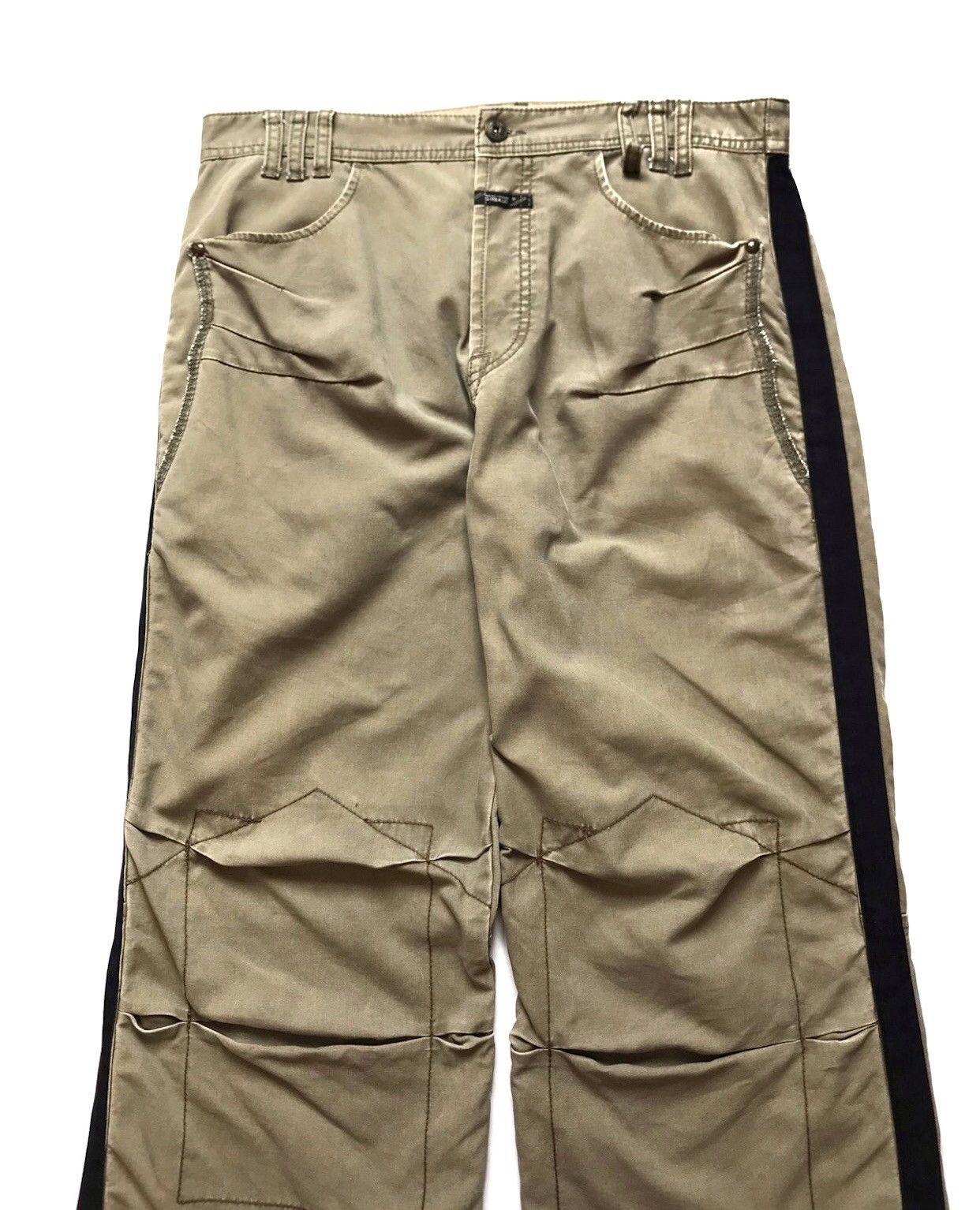20471120 VINTAGE MARITHE FRANCOIS GIRBAUD BAGGY SIDE TAPE PANTS Size US 34 / EU 50 - 2 Thumbnail