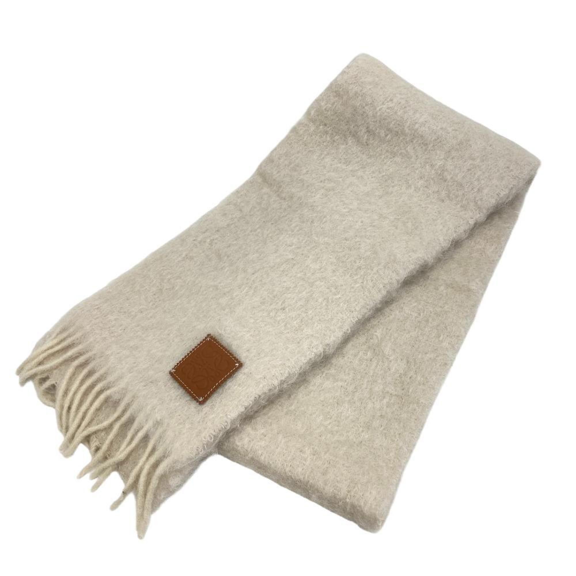 image of Loewe Anagram Mohair Scarf Ivory Women's Z0006411 in White