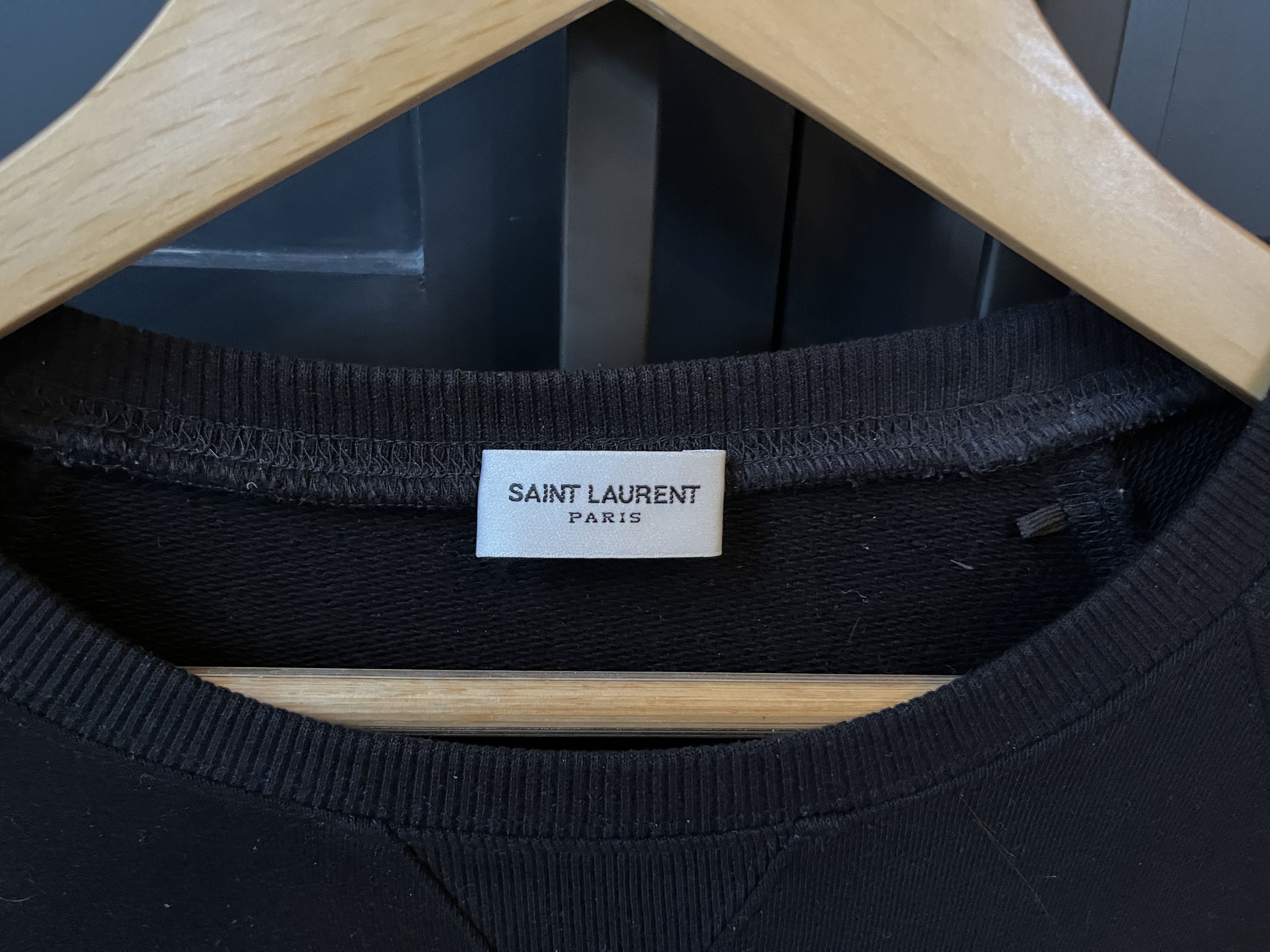 Saint Laurent Paris Saint Laurent sweatshirt, leather elbow size: M RRP: £699 Size US M / EU 48-50 / 2 - 3 Thumbnail