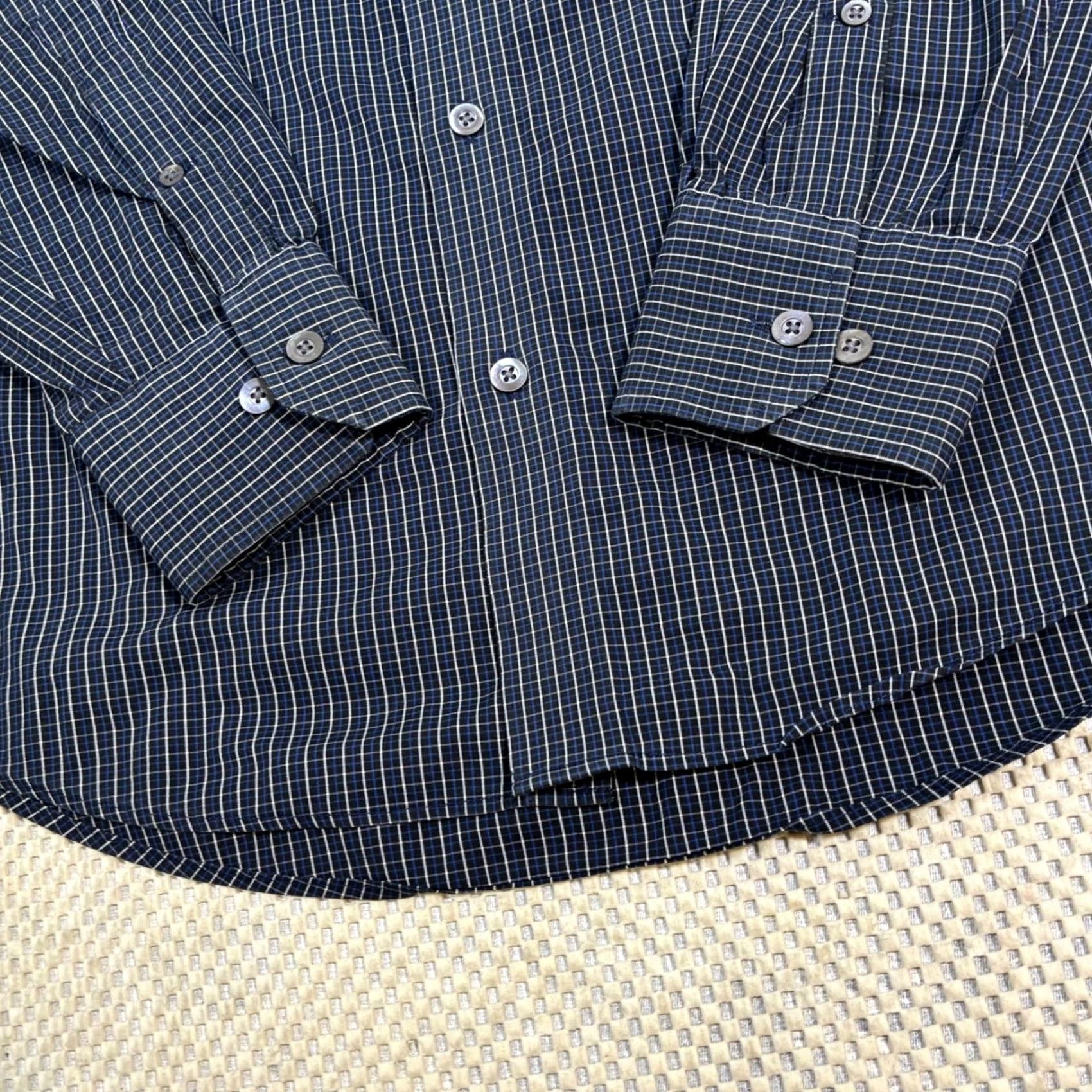 Bonobos Bonobos Dress Shirt Gingham Tailored Fit Long Sleeve Blue White 15 1/2 33 Mens Size 42R - 4 Thumbnail