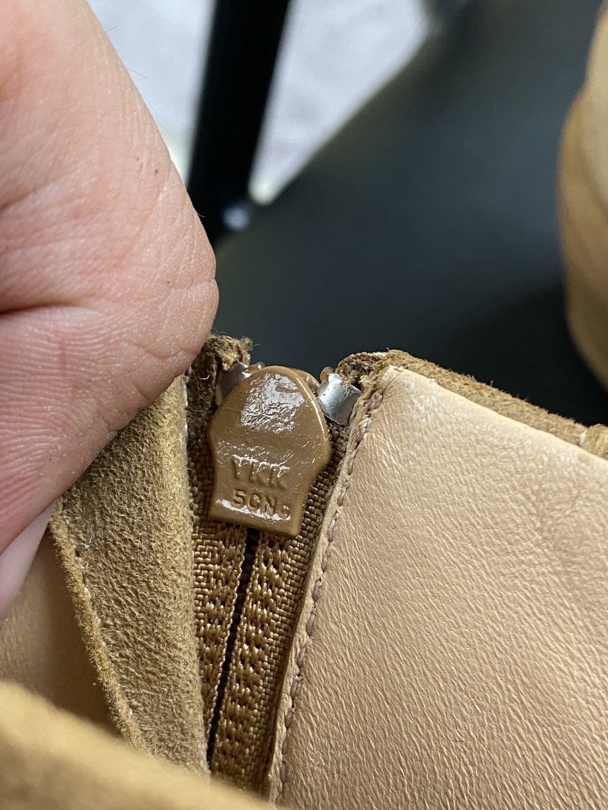 Eckhaus Latta Ugg X Eckhaus Latta Beige Leather Square Toe Boots Size: 38 Size US 8 / IT 38 - 7 Thumbnail