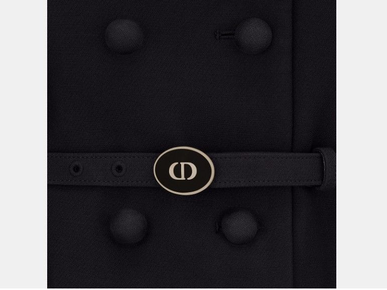 Dior o1w1db11124 Fitted Belt Jacket in Black Size M / US 6-8 / IT 42-44 - 3 Thumbnail