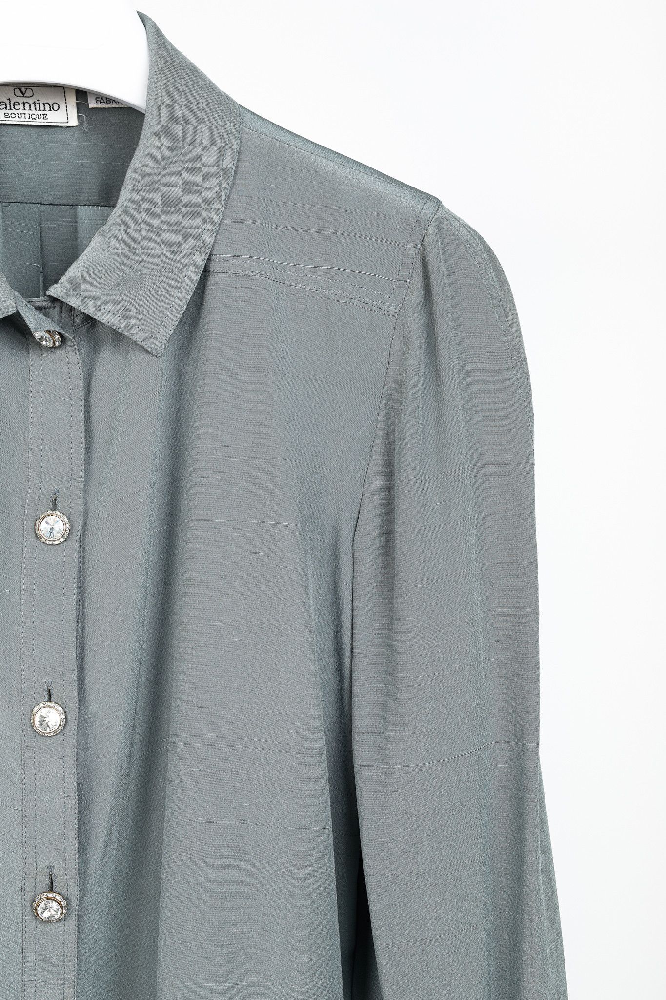 Valentino Valentino Boutique Vintage Shantung Satin Buttoned Blouse Size L / US 10 / IT 46 - 5 Thumbnail