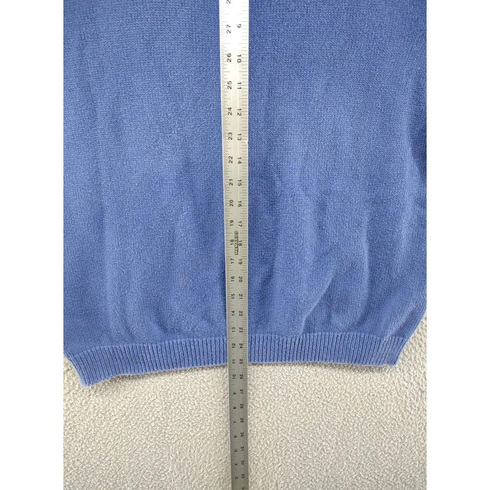 Lands' End Lands' End Knit Short Sleeve Pullover Sweater L 14/16 USA Made Blue 100% Cotton Womens Casual Knit Crew Neck Logo Vintage: No Size L / US 10 / IT 46 - 6 Thumbnail