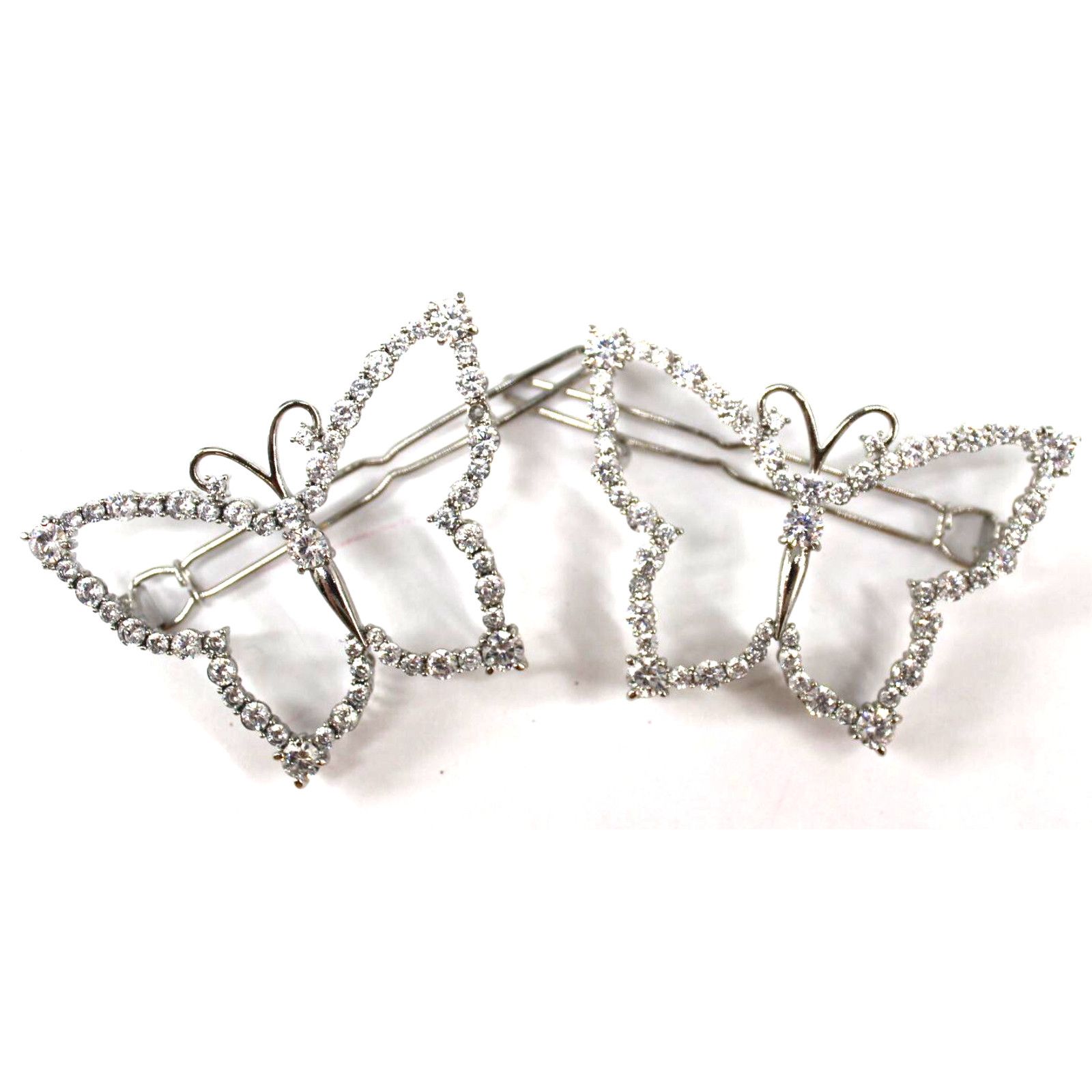 Other Two Matching Rhinestone Butterfly Hair Barrettes Size ONE SIZE - 2 Thumbnail