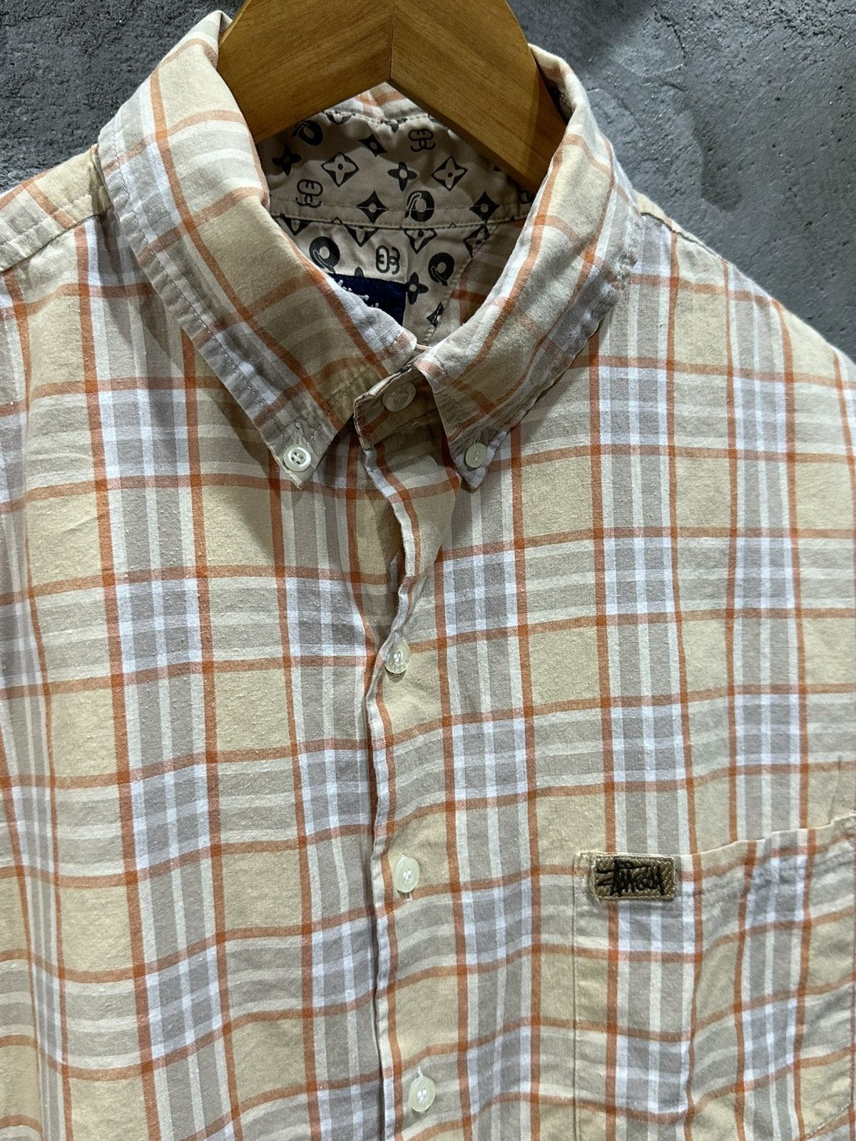 Stussy 1990-Vintage Stussy Burberry NovaCheck Monogram Shirt Size US L / EU 52-54 / 3 - 6 Thumbnail