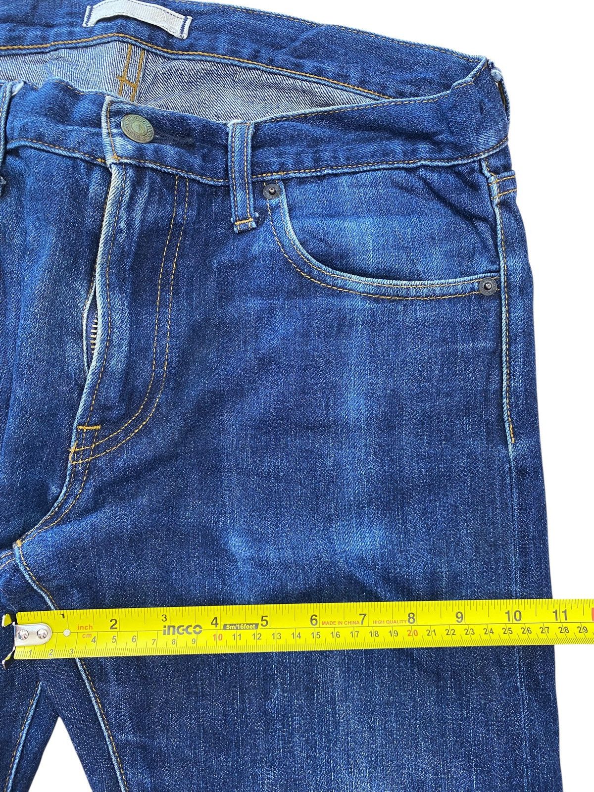 Uniqlo Uniqlo X Selvedge Blue Wash Knee Style Straight Leg Jeans Size US 32 / EU 48 - 7 Thumbnail