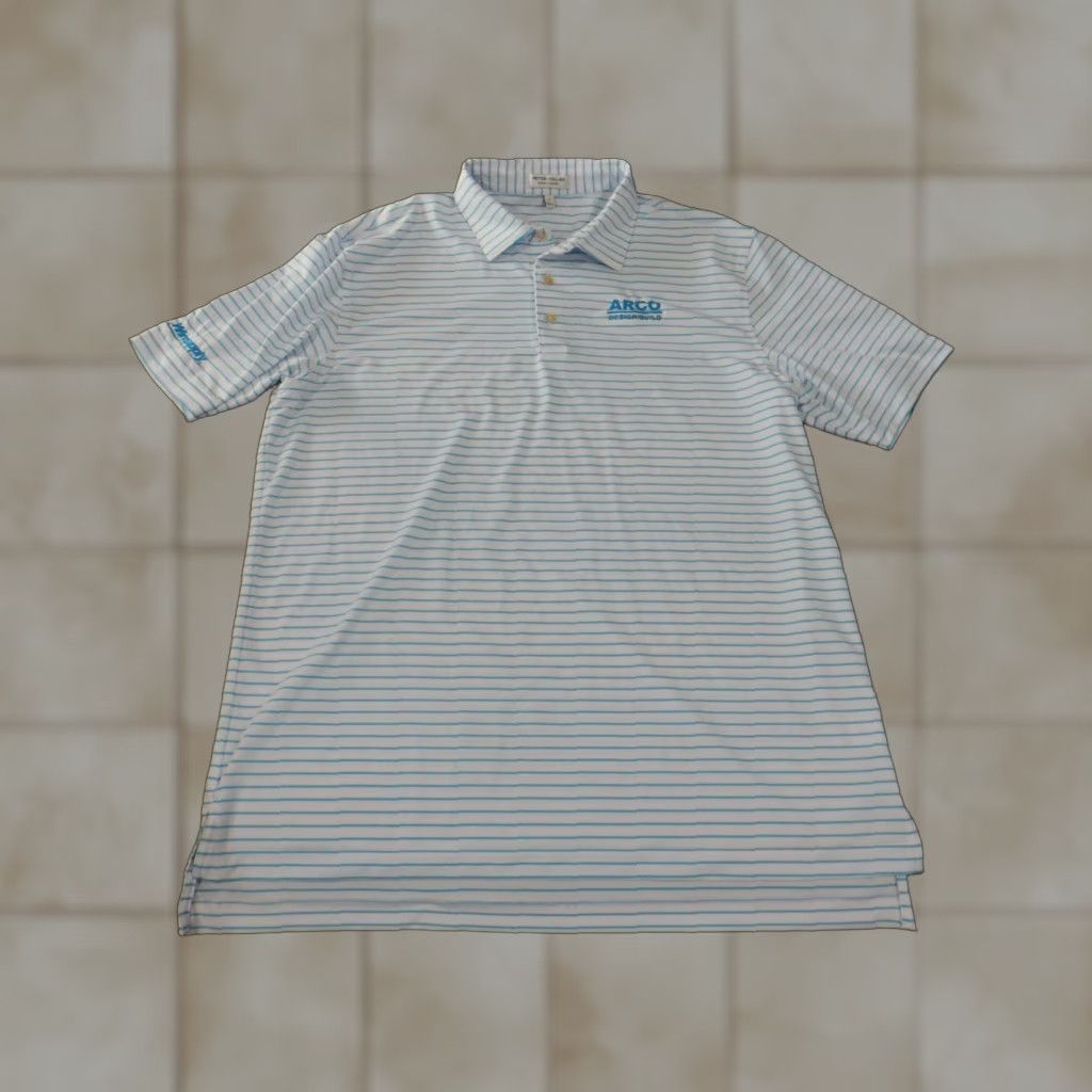 Peter Millar peter millar polo blue striped golf performance stretch short sleeve large summer comfort men Size US L / EU 52-54 / 3 - 1 Thumbnail