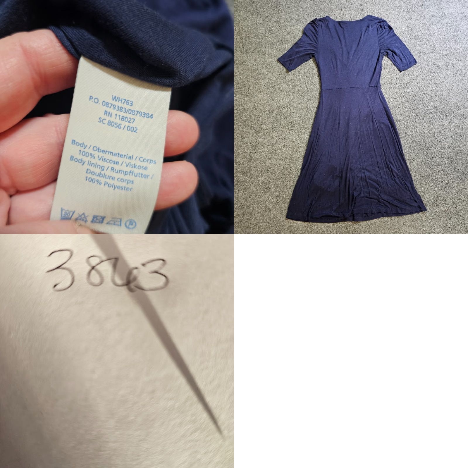 Boden Boden Dress Womens 4 Navy Blue V Neck Short Sleeve A-Line Stretch Casual Retro Fashion Shirt? Size 27" / US 4 / IT 40 - 8 Thumbnail
