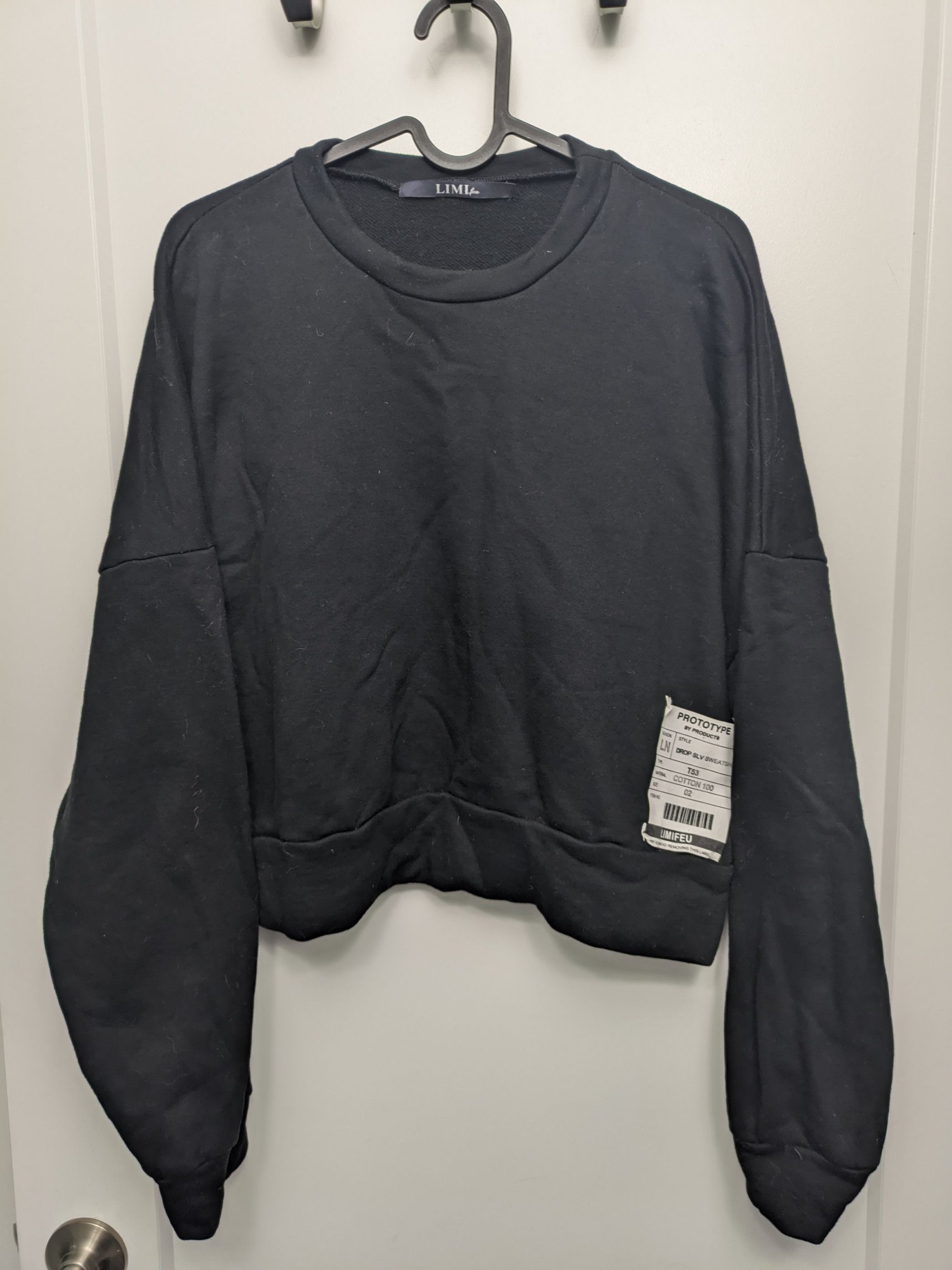 Limi Feu SS20 Drop-Shoulder Cropped Sweatshirt Size L / US 10 / IT 46 - 1 Thumbnail