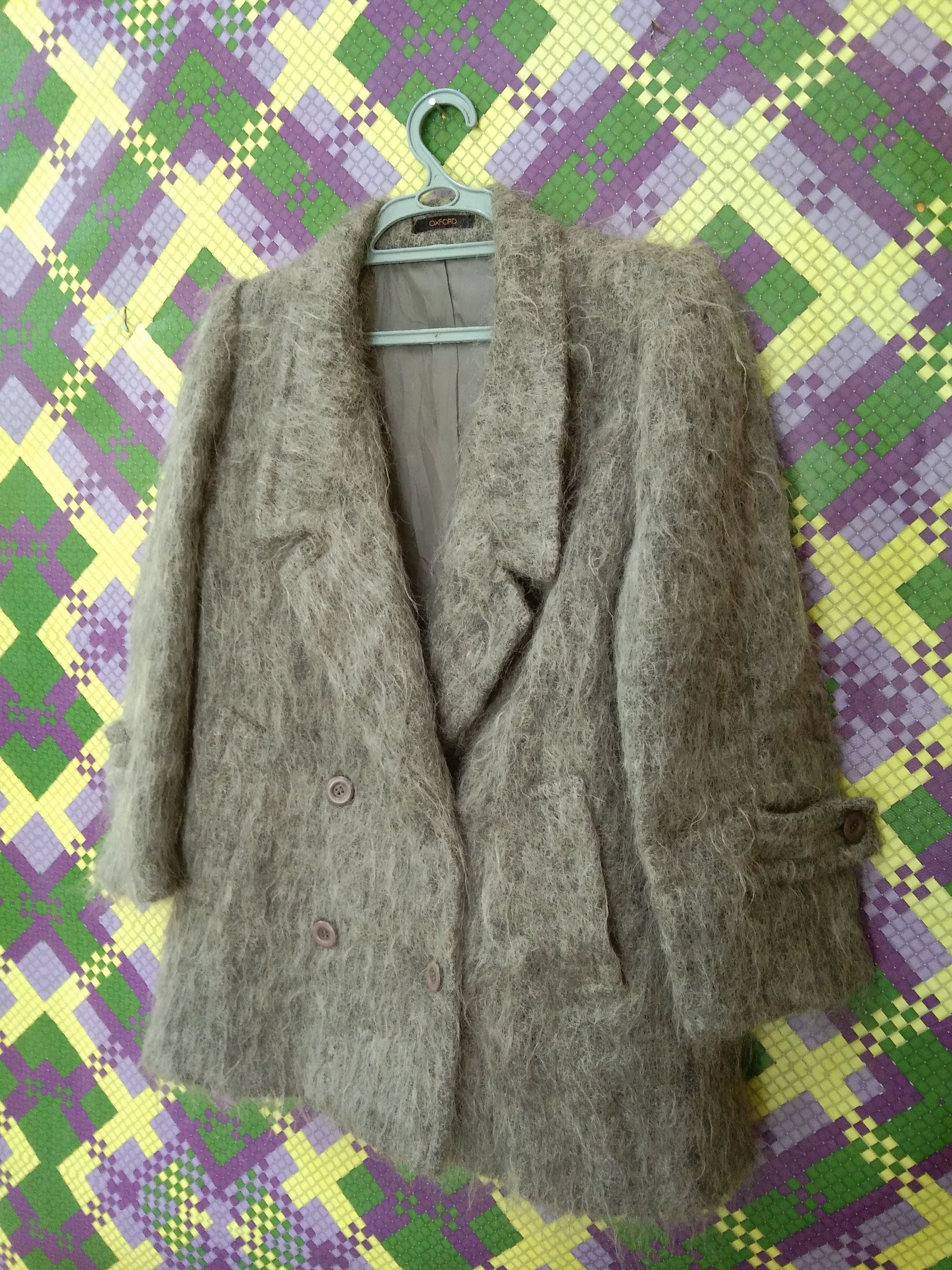 Vintage OXFORD DOUBLE-BREASTED MOHAIR JACKET Size L / US 10 / IT 46 - 2 Thumbnail