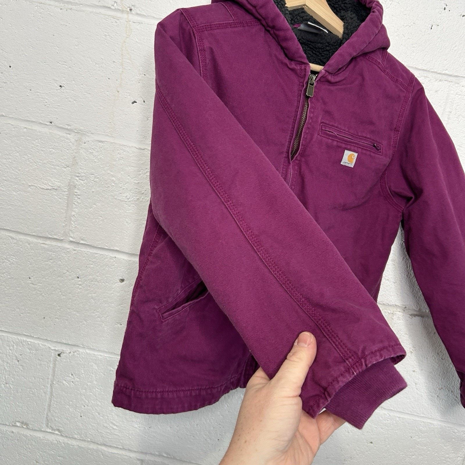 Carhartt Y2K Carhartt Sherpa-Lined Hooded Detroit Jacket “Purple” Size XS / US 0-2 / IT 36-38 - 6 Thumbnail