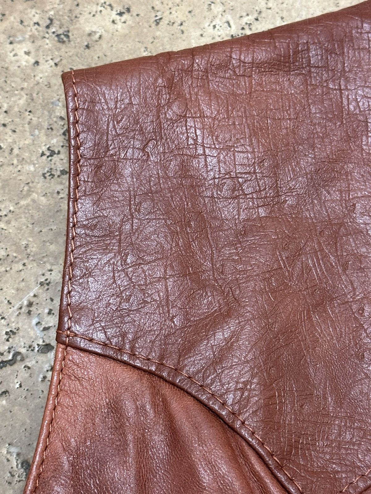 Other Concord 80’s Genuine Leather Vest Ostrich Cuervo Rust Size L / US 10 / IT 46 - 9 Thumbnail