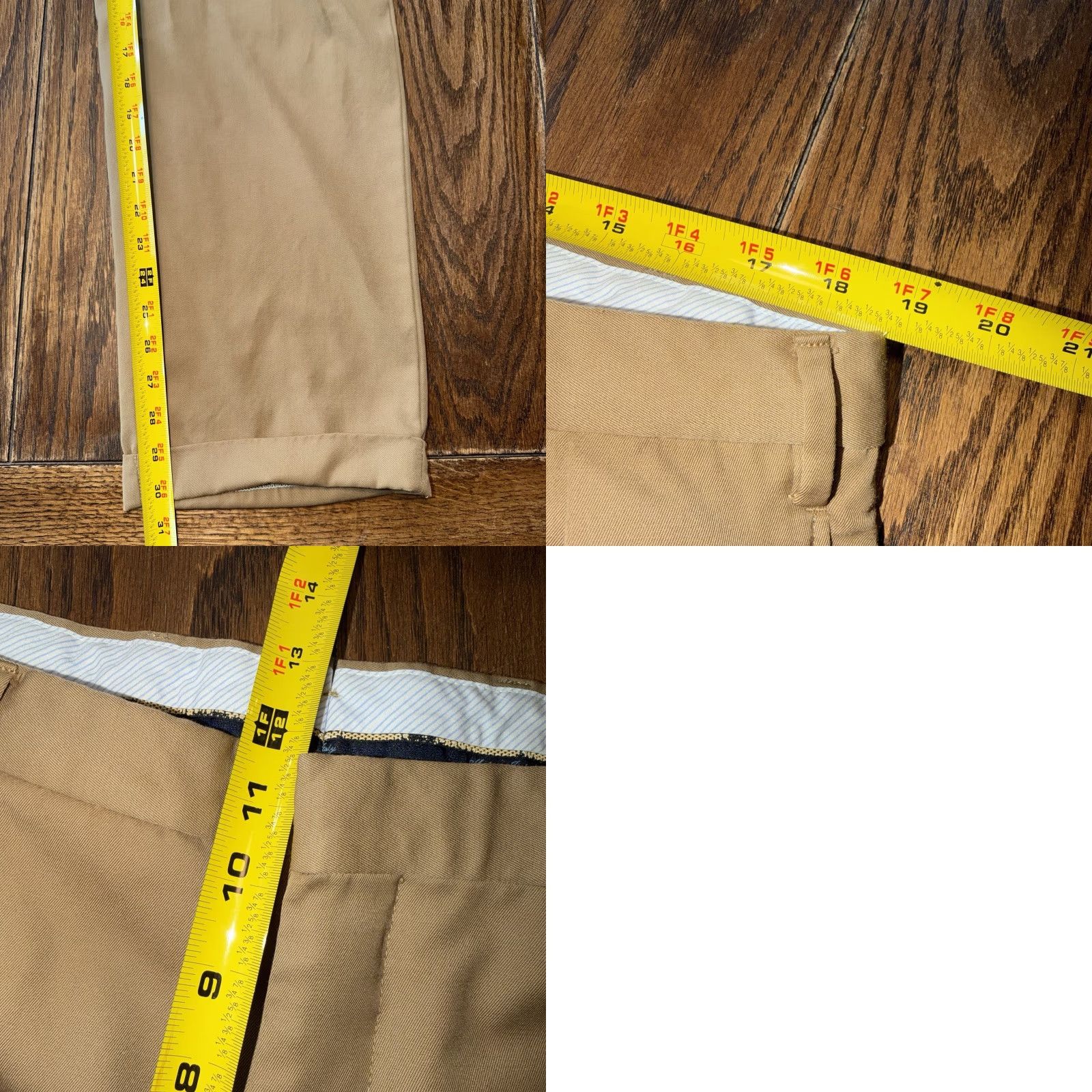 Vintage Ben Silver Charleston Pants Men’s 37x30 Beige Pleated Cuffed Straight 80s USA Men's Dress Pants Size US 38 / EU 54 - 9 Thumbnail