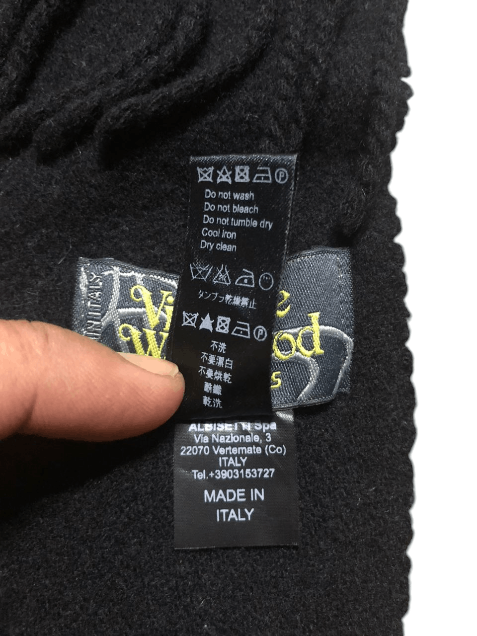 Vivienne Westwood 💥Vivienne Westwood Embroidered Logo Wool Black Muffler Size ONE SIZE - 7 Thumbnail