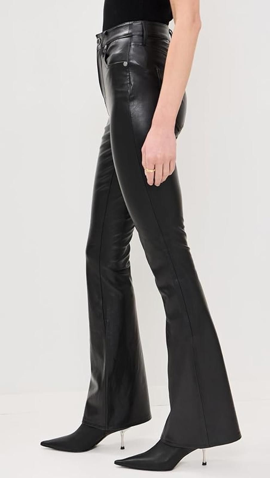 Veronica Beard VERONICA BEARD Beverly High Rise Faux Leather Flare Pants Size 28" / US 6 / IT 42 - 3 Thumbnail