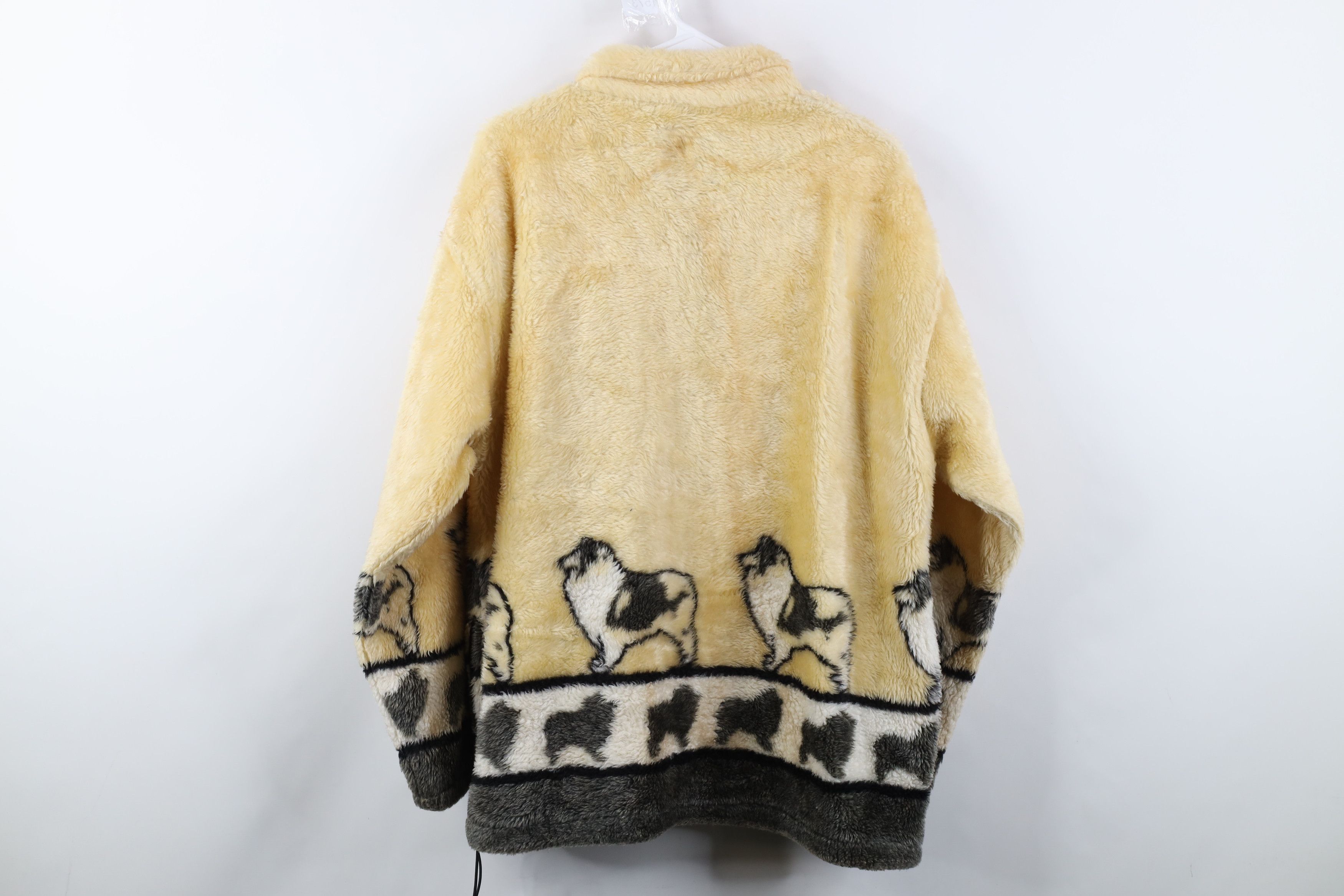 Vintage Vintage 90s Y2K Streetwear Dog All Over Print Fleece Jacket Size XXL / US 16-18 / IT 52-54 - 13 Thumbnail