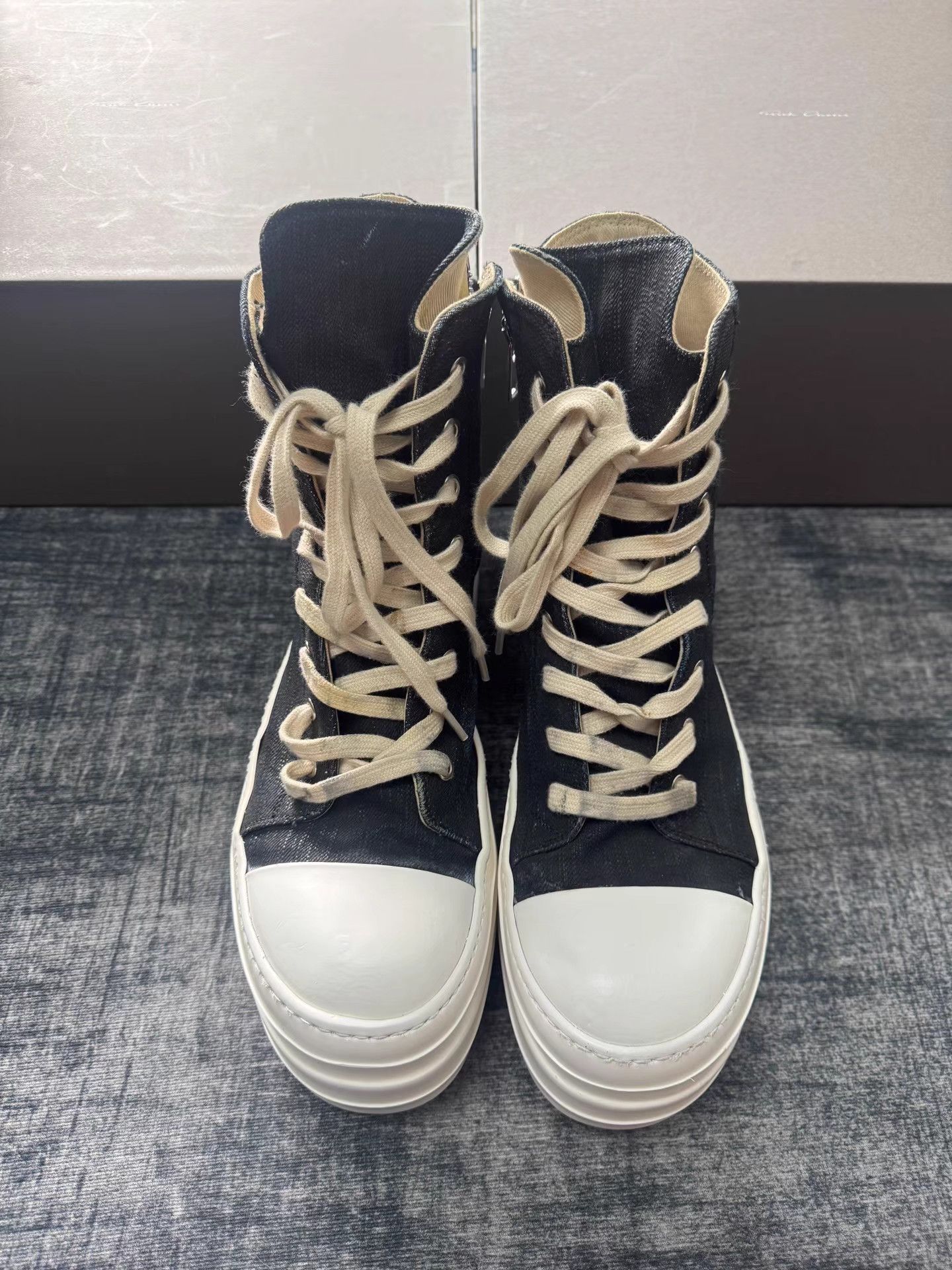 Rick Owens Rick Owens Waxed Double Bumper Jumbo Sneakers Size US 9 / EU 42 - 4 Thumbnail